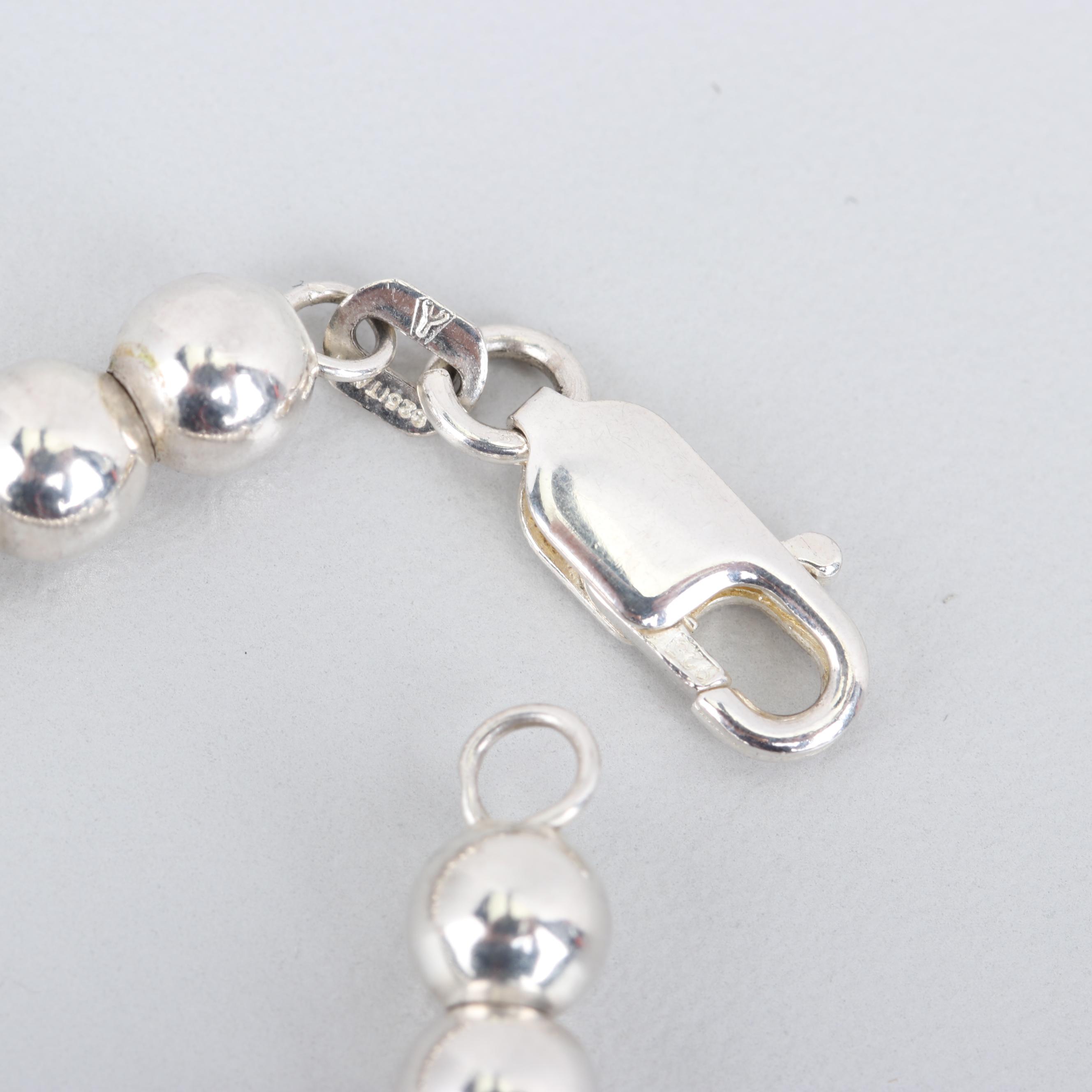 Sterling Silver Beaded Necklace and Bracelet