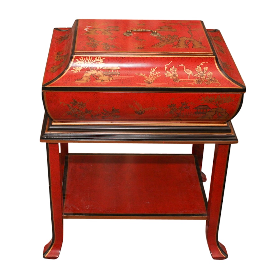 Chinoiserie Painted Two-Piece Trunk