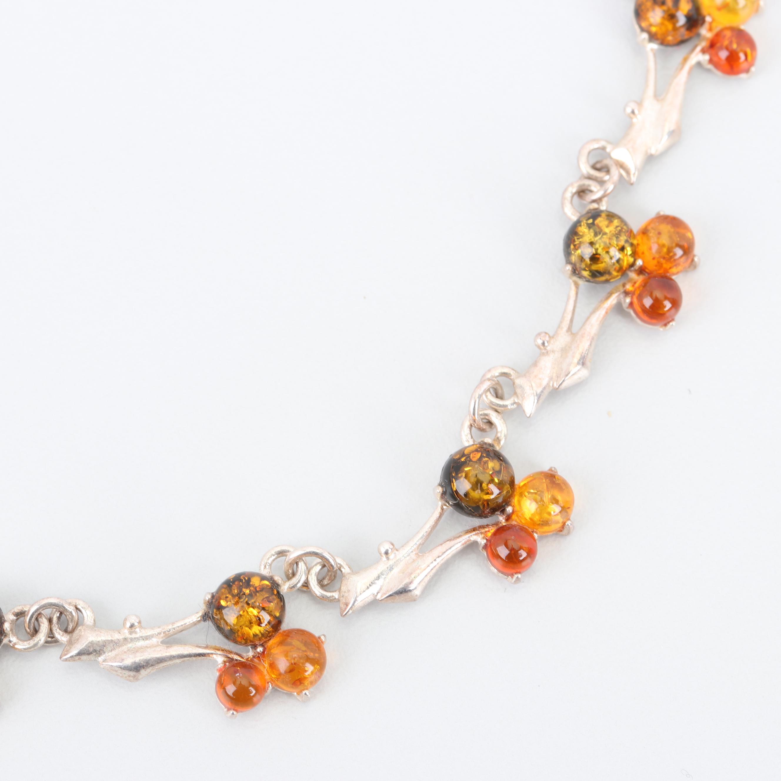 Sterling Silver Amber Necklace
