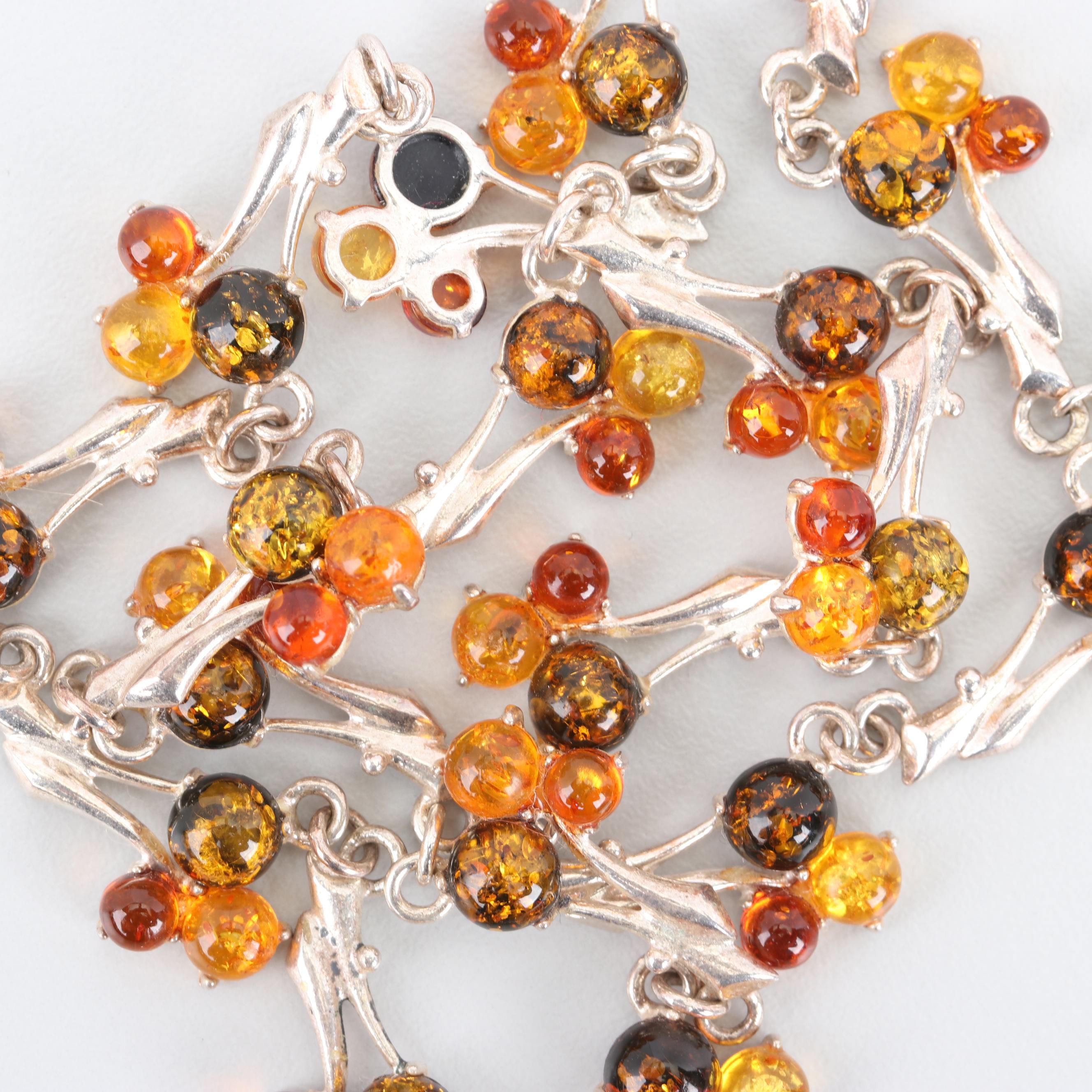 Sterling Silver Amber Necklace