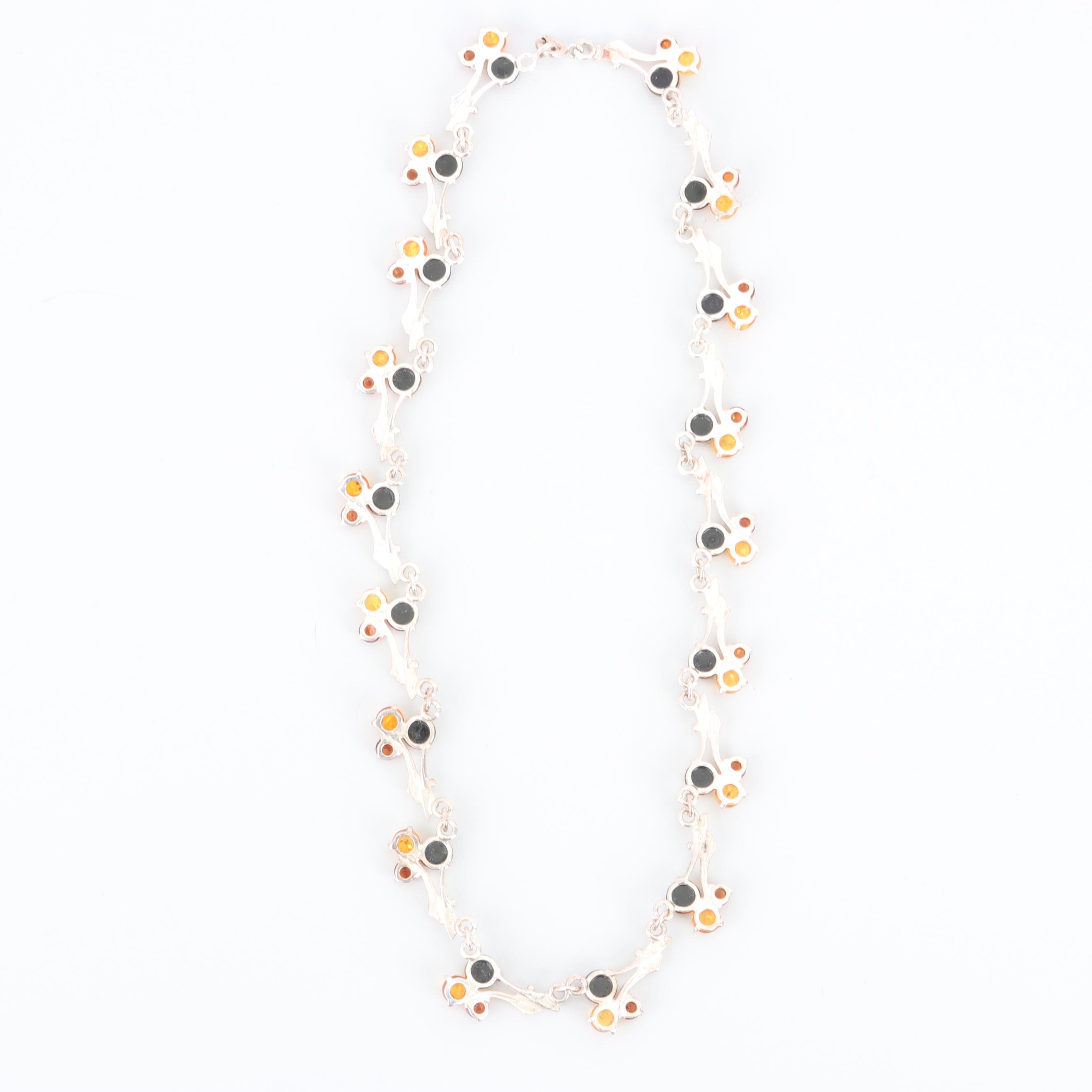 Sterling Silver Amber Necklace
