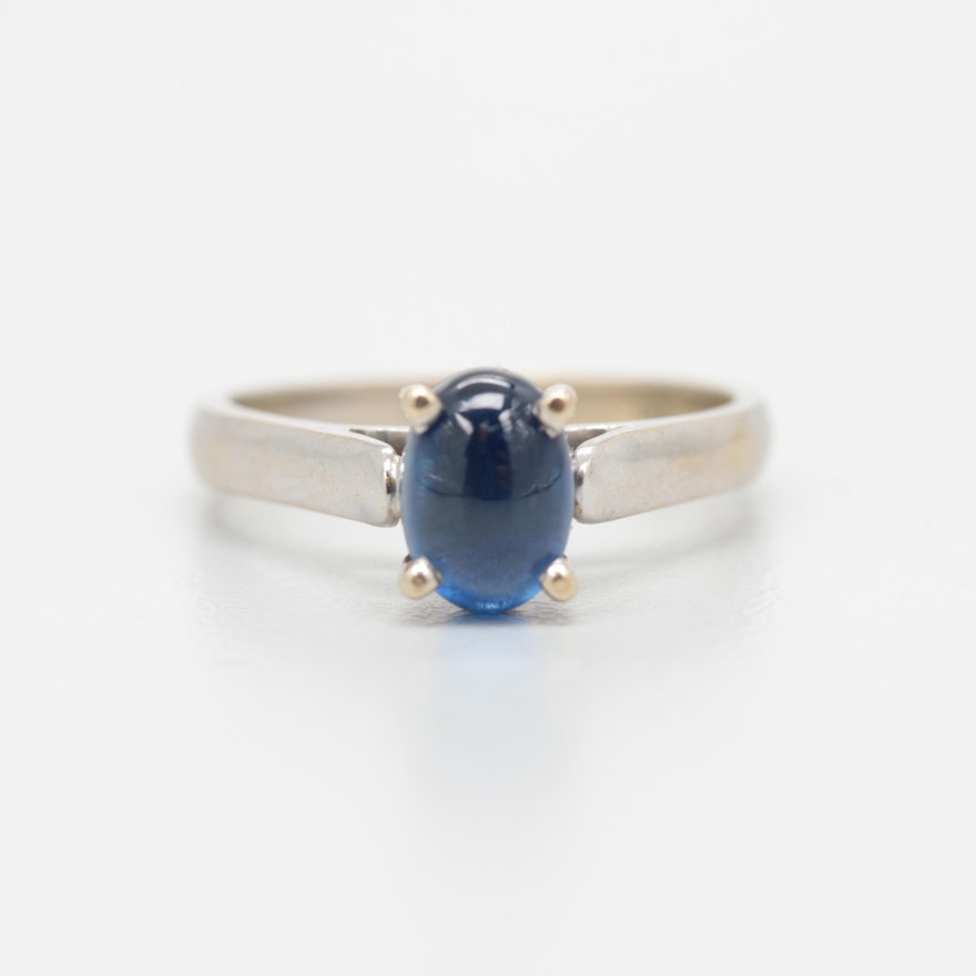 18K White Gold Sapphire Ring