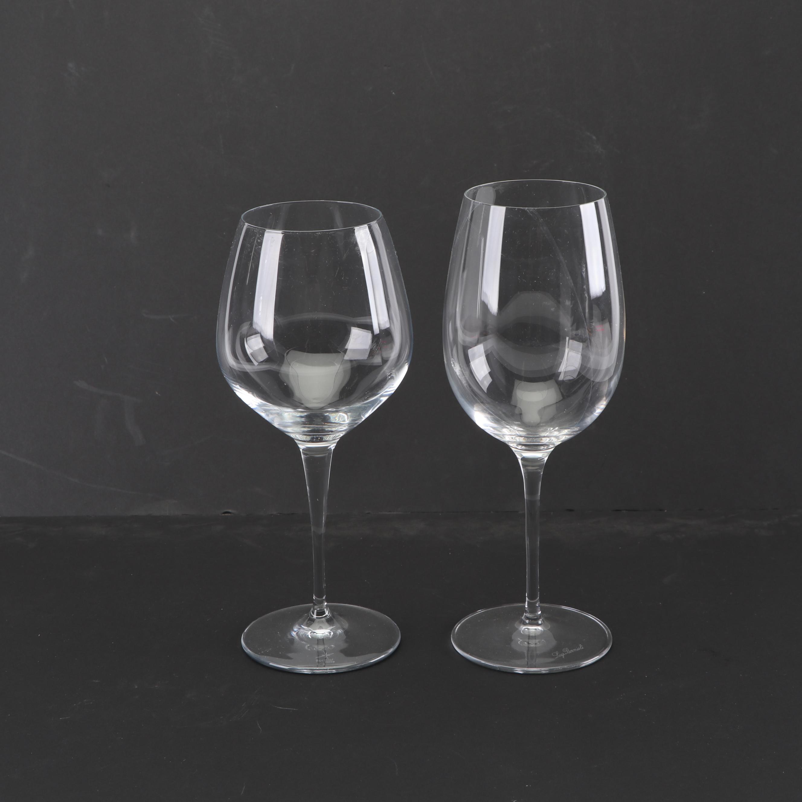 Contemporary Luigi Bormioli "Crescendo" Wine Glasses