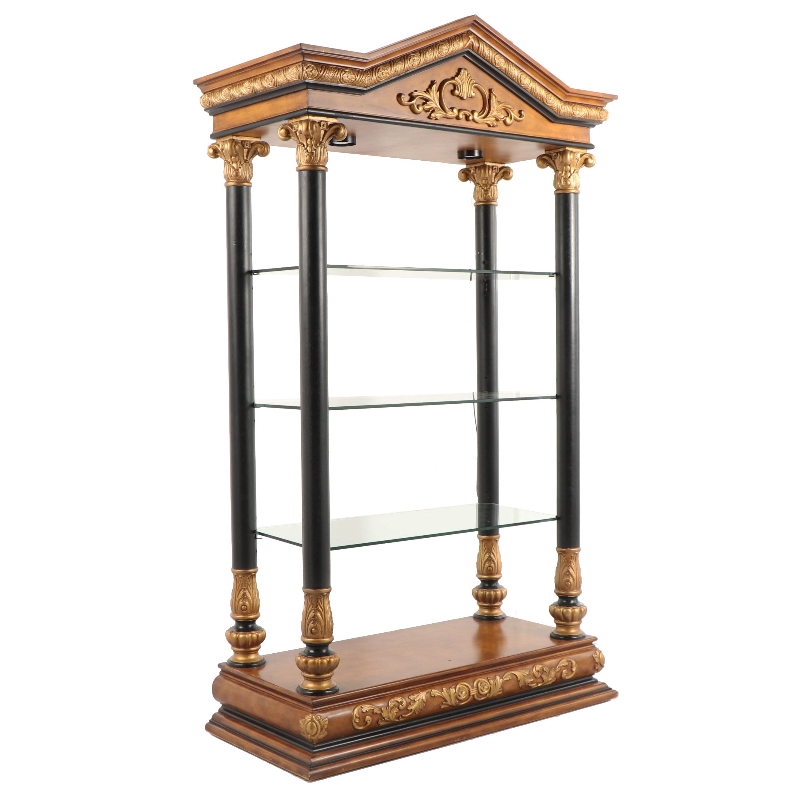 Neoclassical Style Illuminated Etagere, Late 20th Century