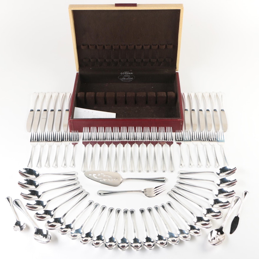 Retroneu "Beads" Stainless Steel Flatware Set with Gorham Chest