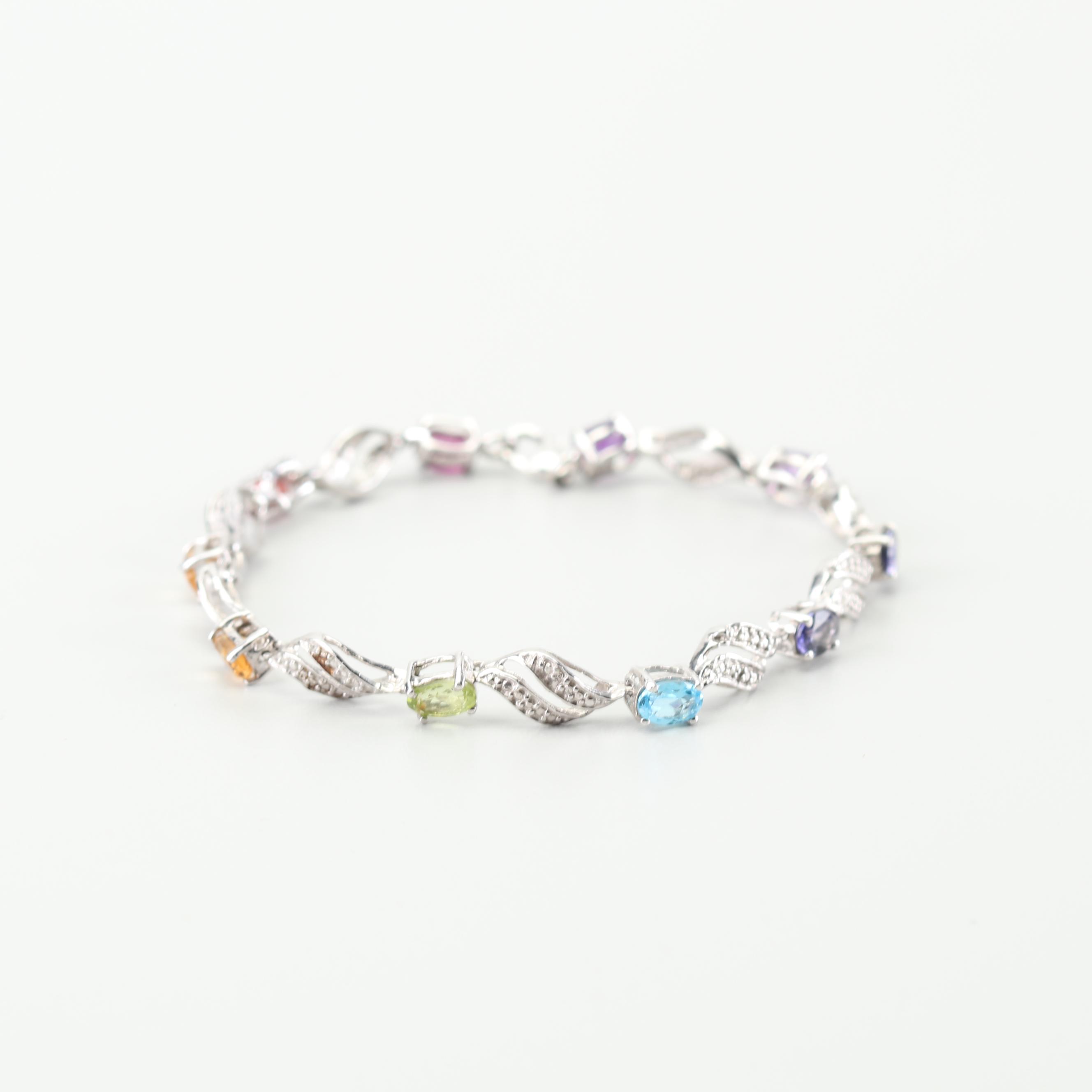 Sterling Silver Gemstone Bracelet