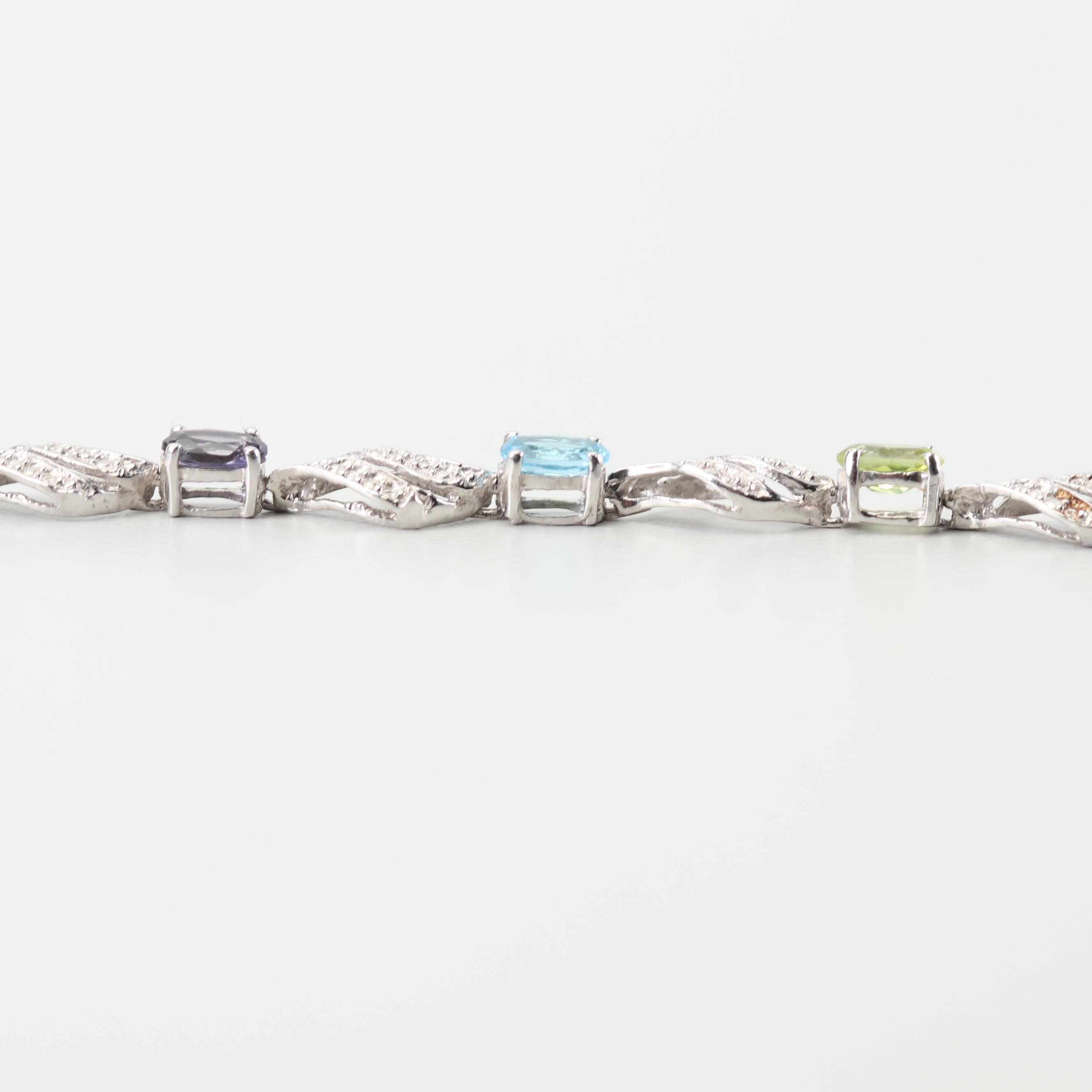 Sterling Silver Gemstone Bracelet