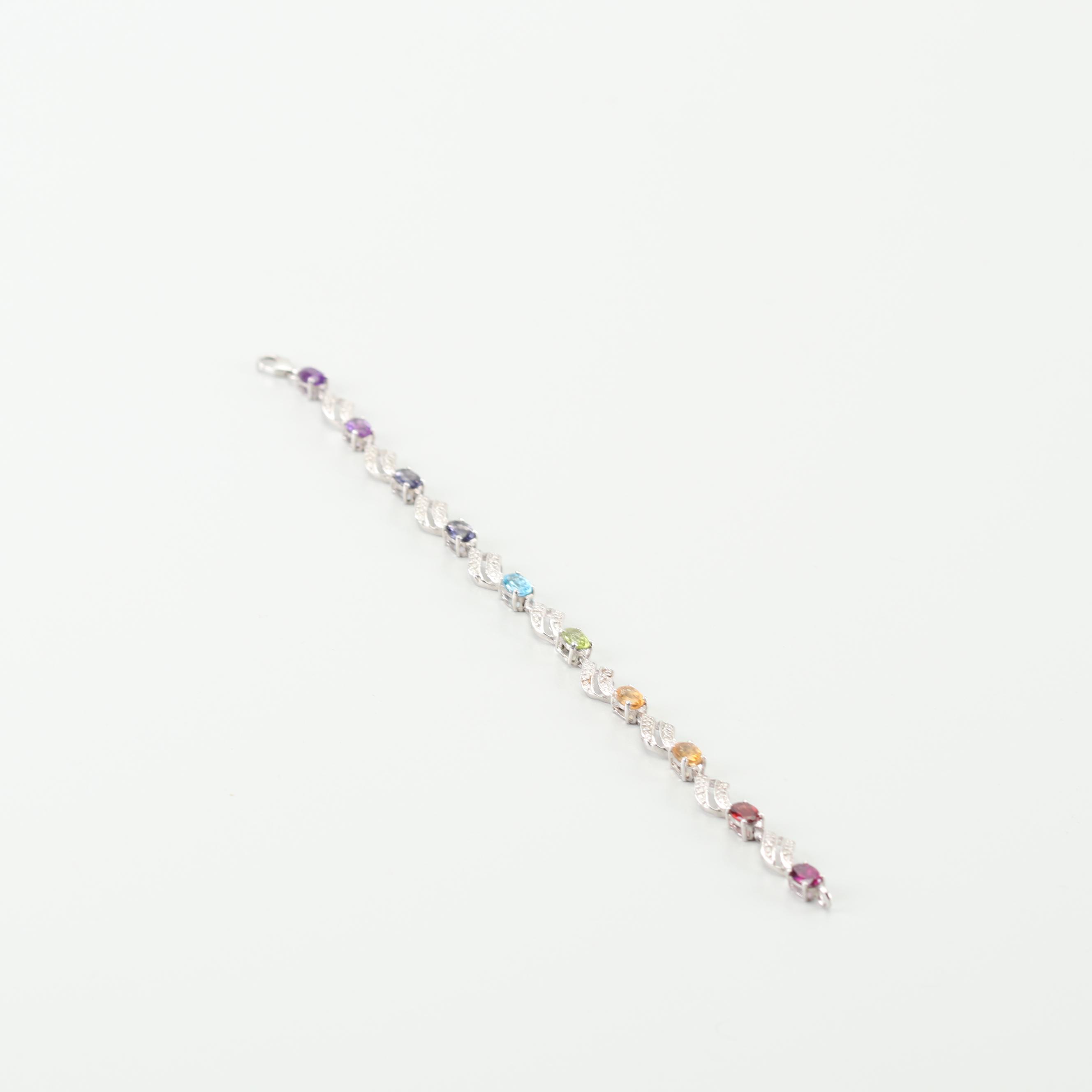 Sterling Silver Gemstone Bracelet