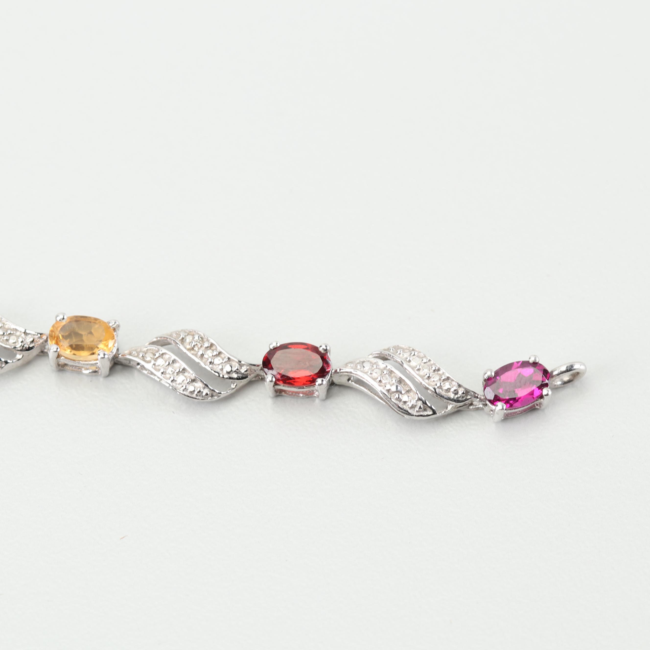 Sterling Silver Gemstone Bracelet