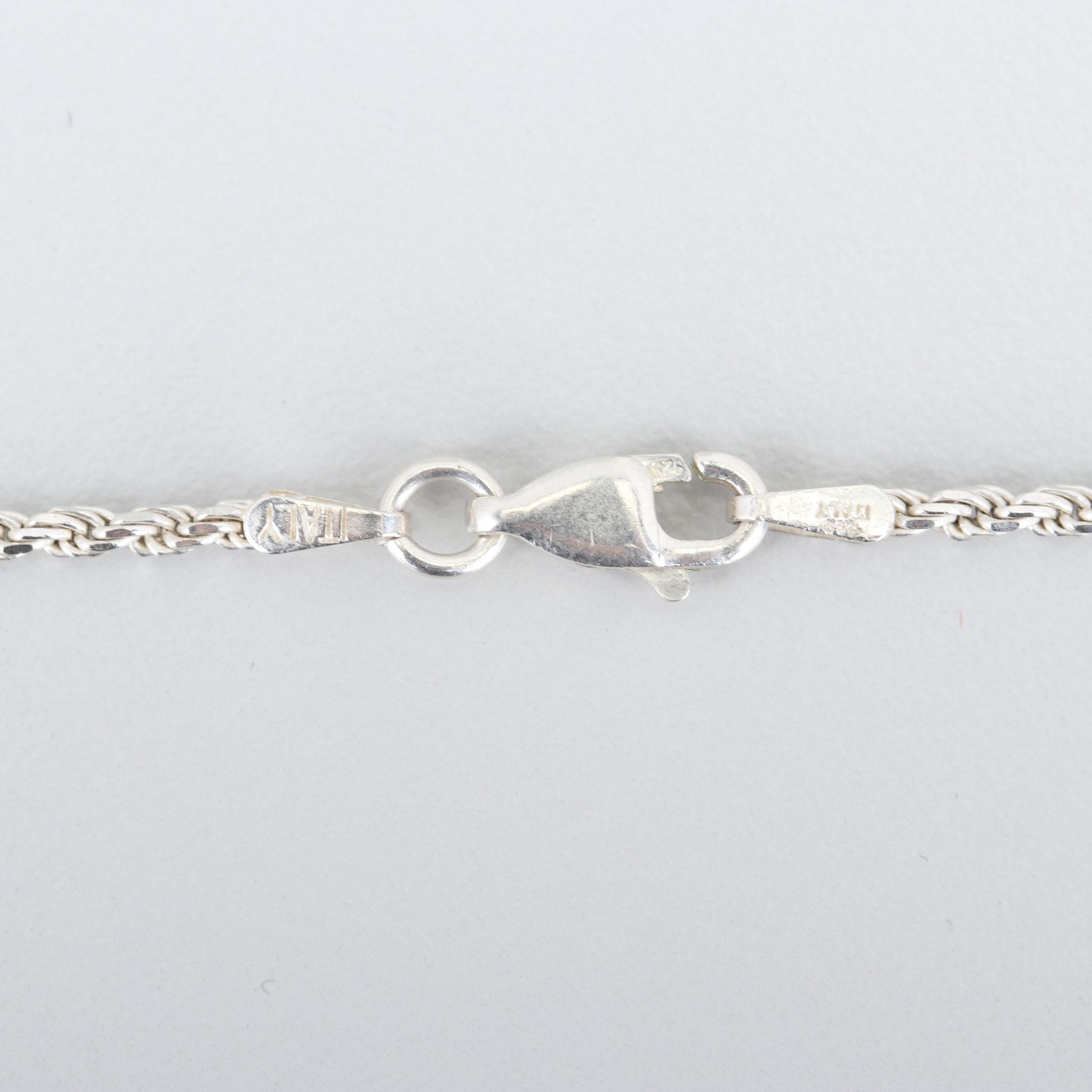 Sterling Silver Turquoise Pendant Necklace and Earrings