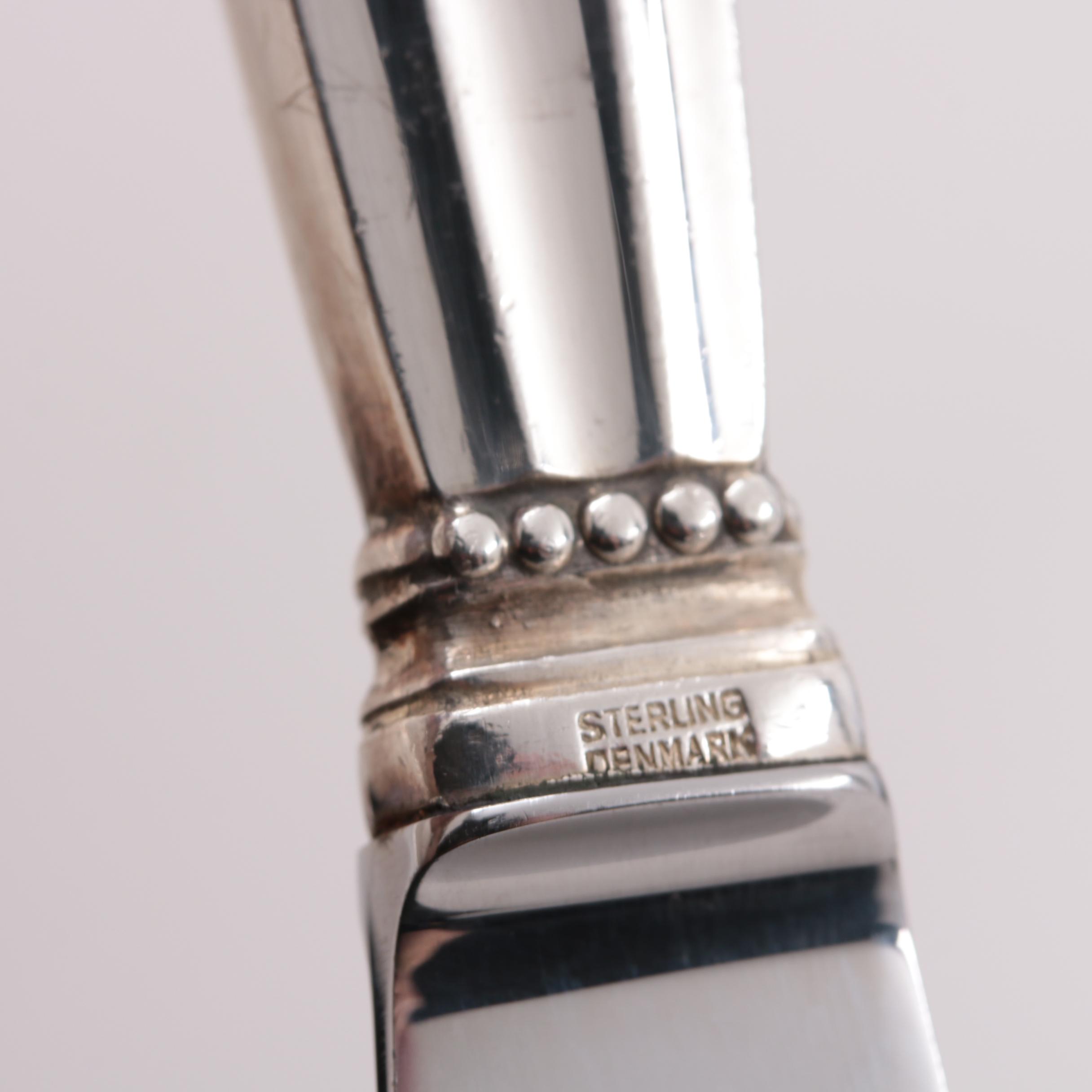 Danish Georg Jensen "Acorn" Sterling Silver Flatware Set