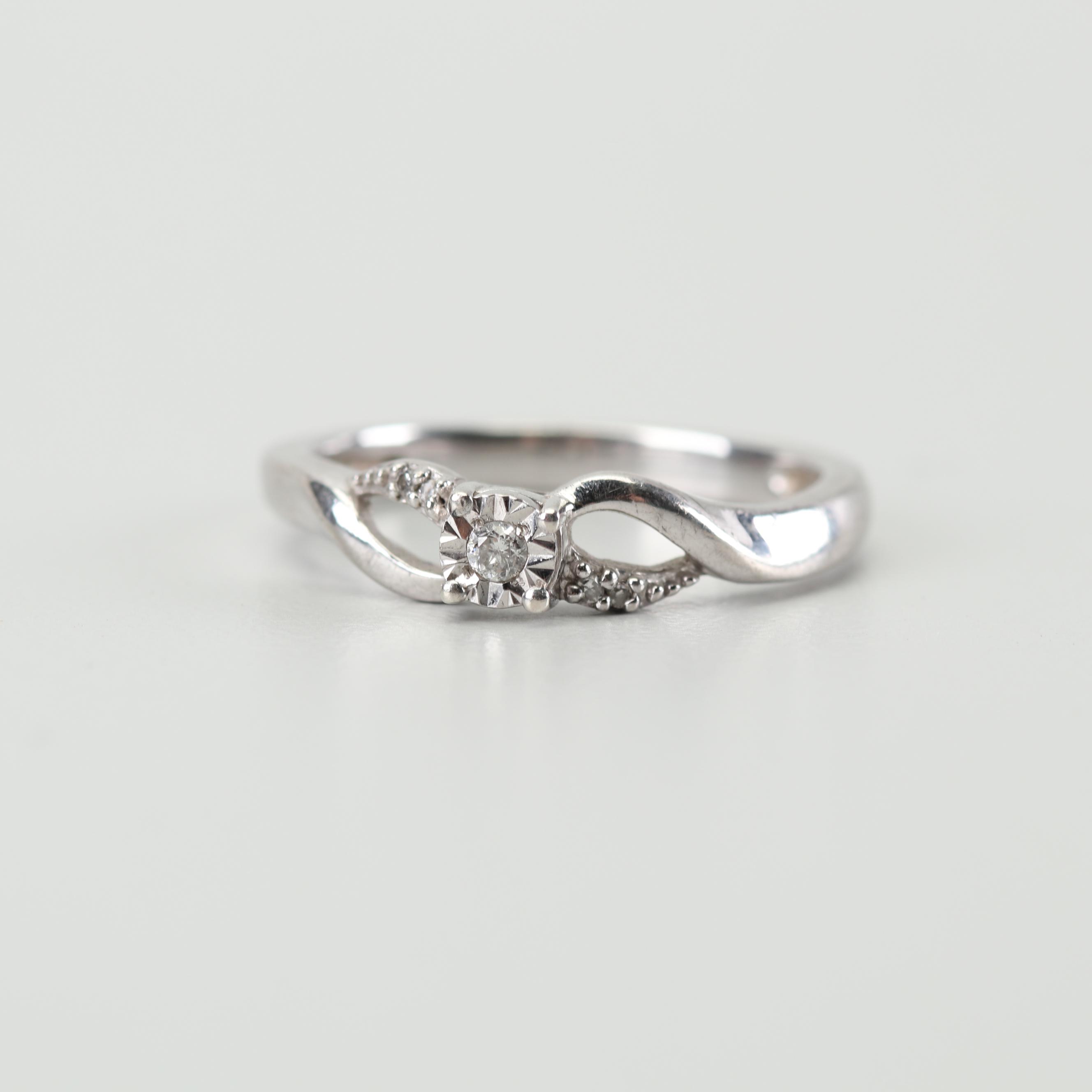 Sterling Silver Diamond Ring