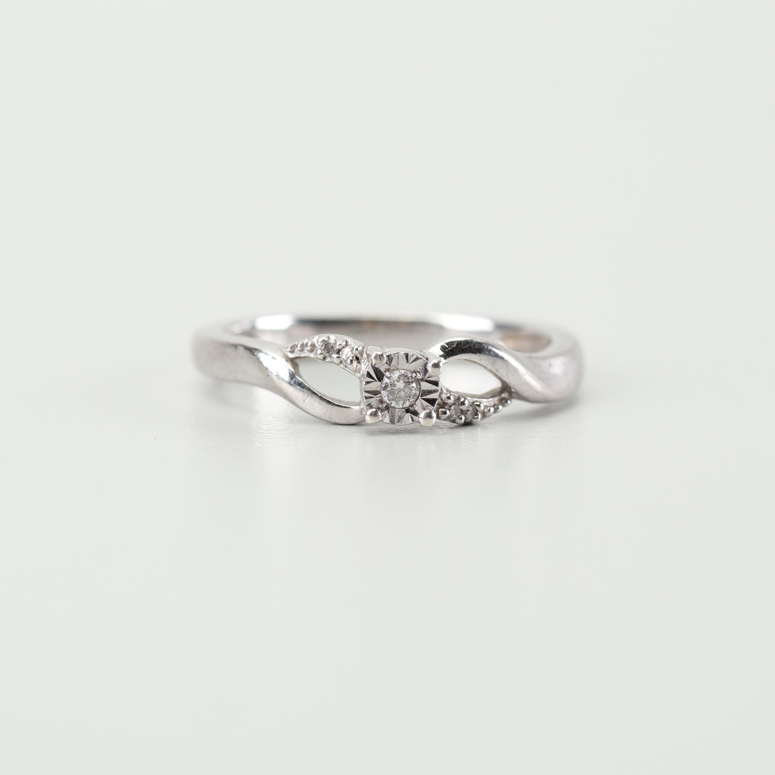 Sterling Silver Diamond Ring