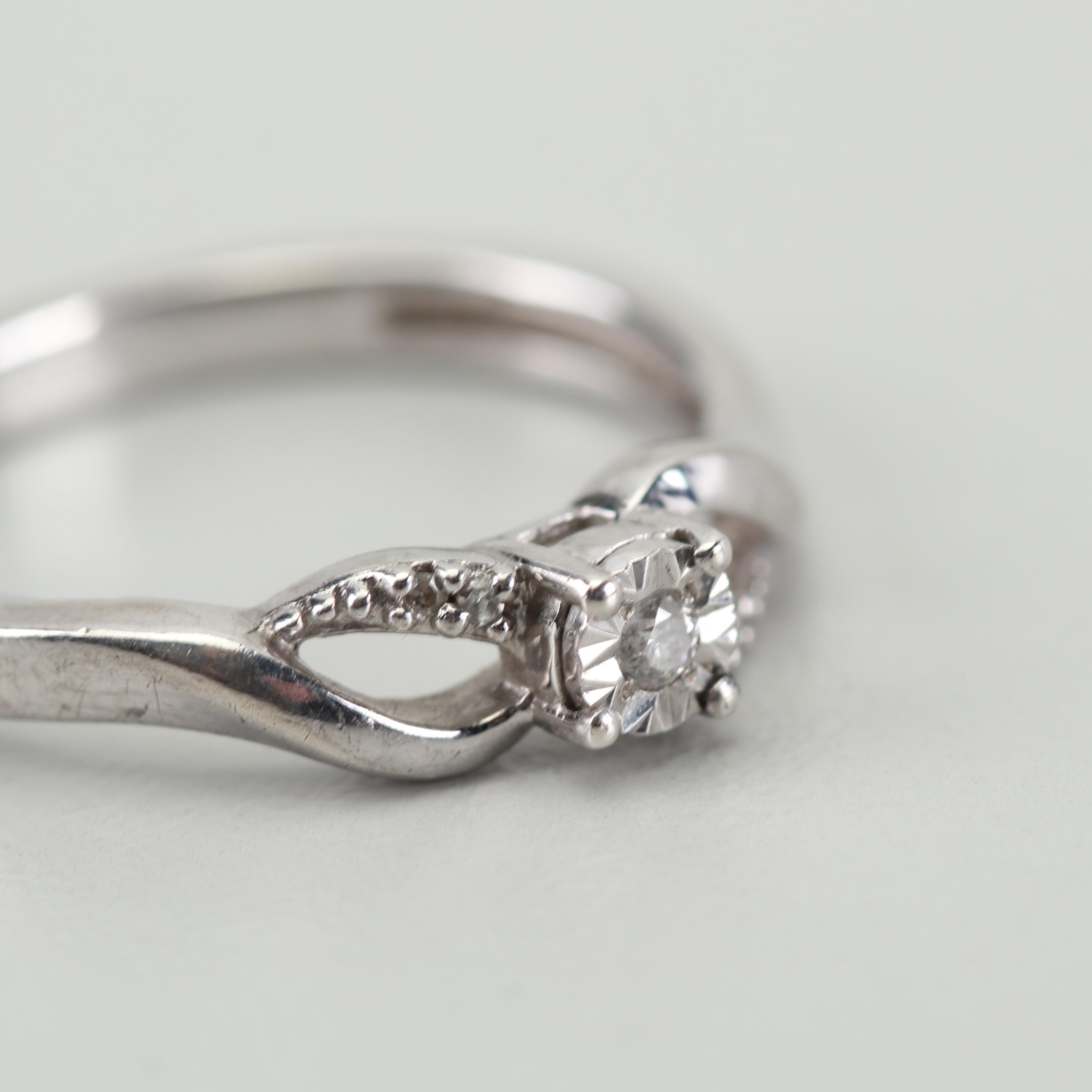 Sterling Silver Diamond Ring