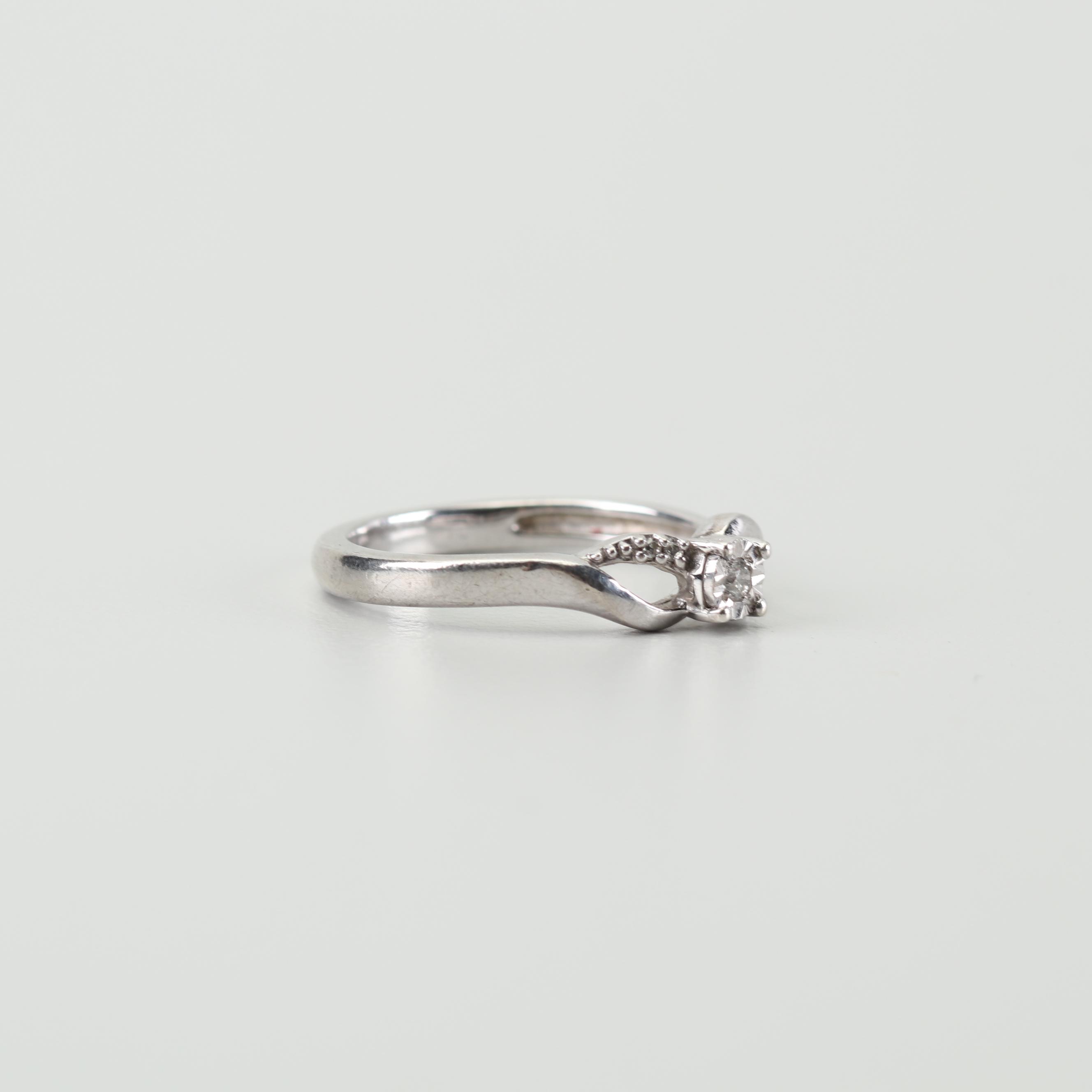 Sterling Silver Diamond Ring