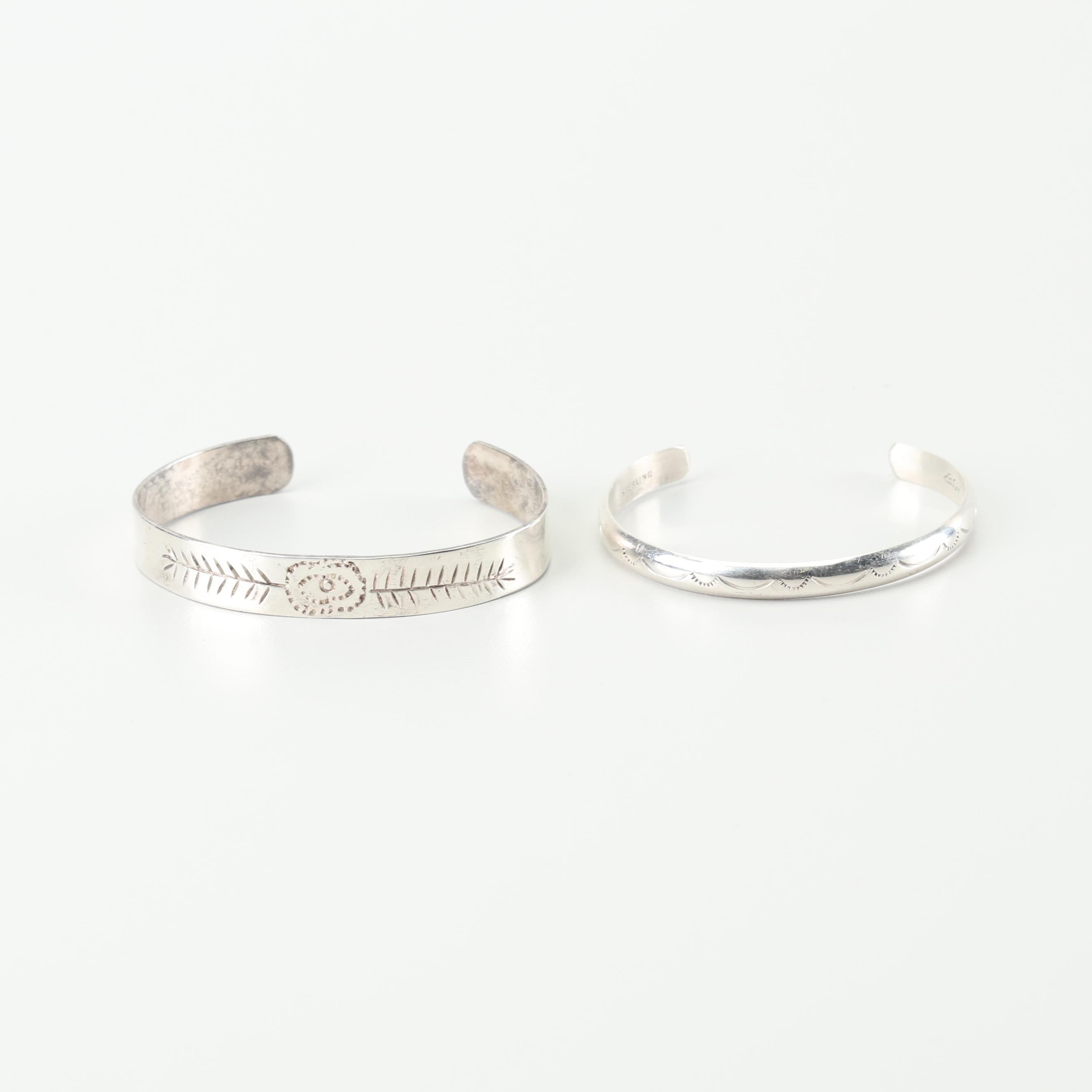 Sterling and 900 Silver Cuff Bracelets