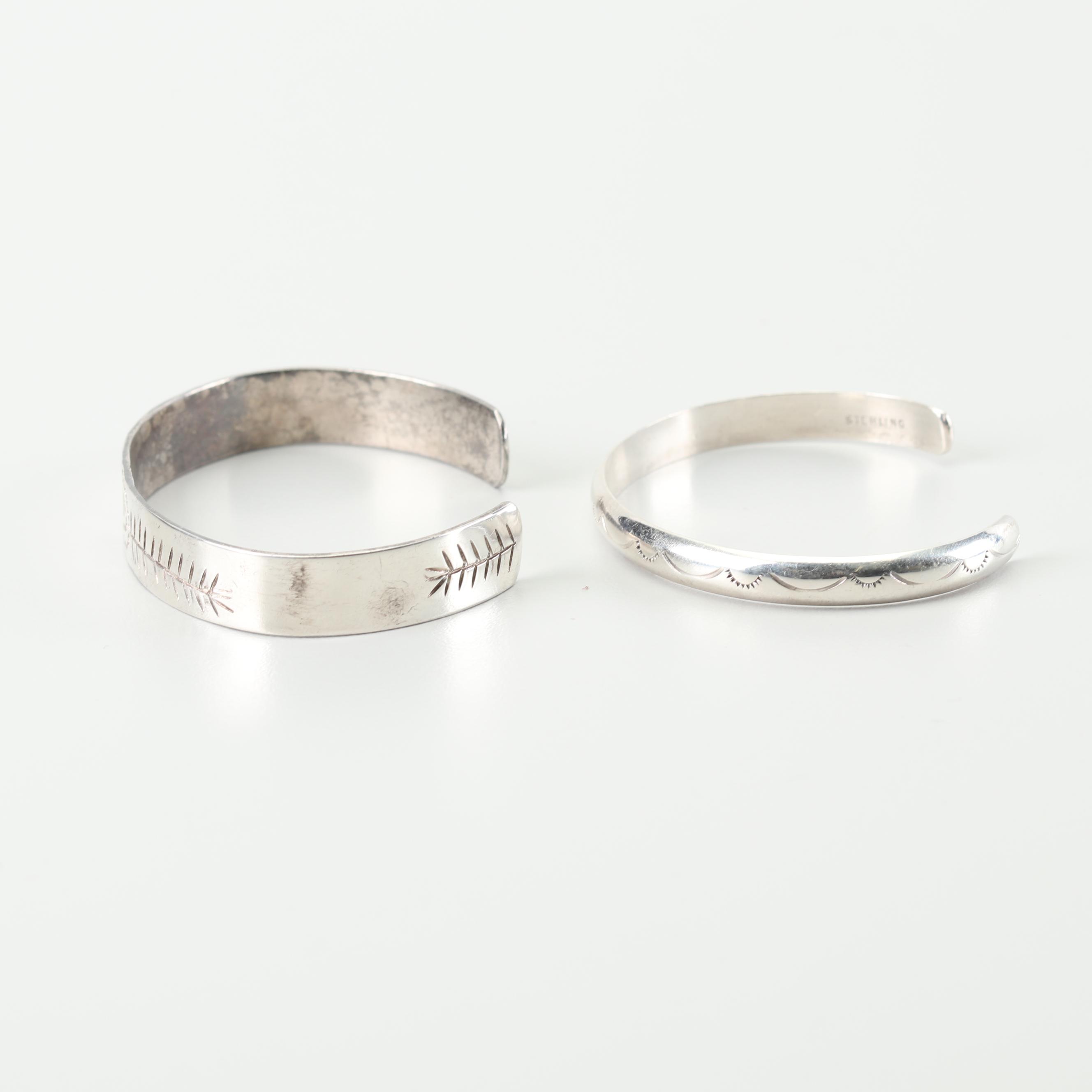 Sterling and 900 Silver Cuff Bracelets