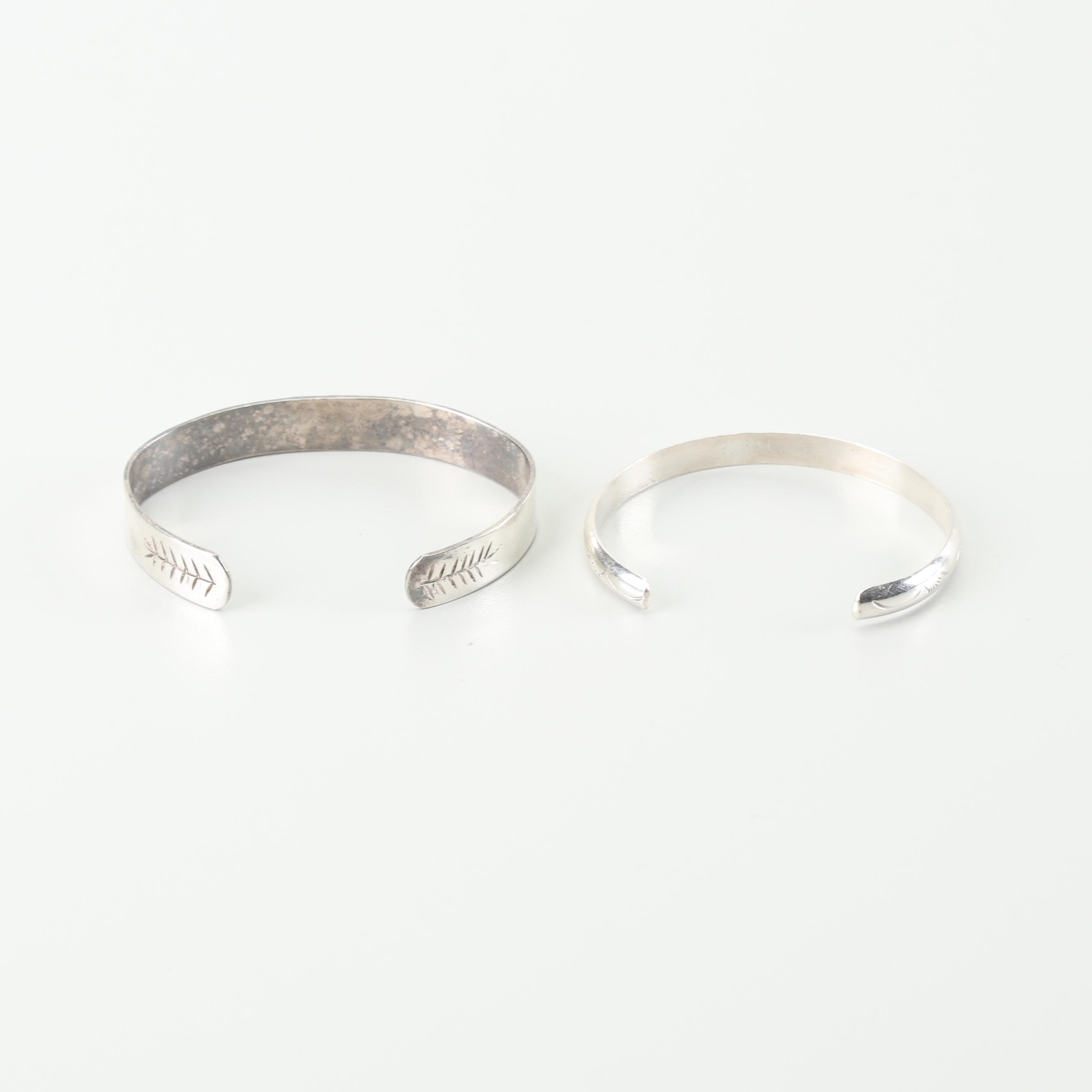 Sterling and 900 Silver Cuff Bracelets
