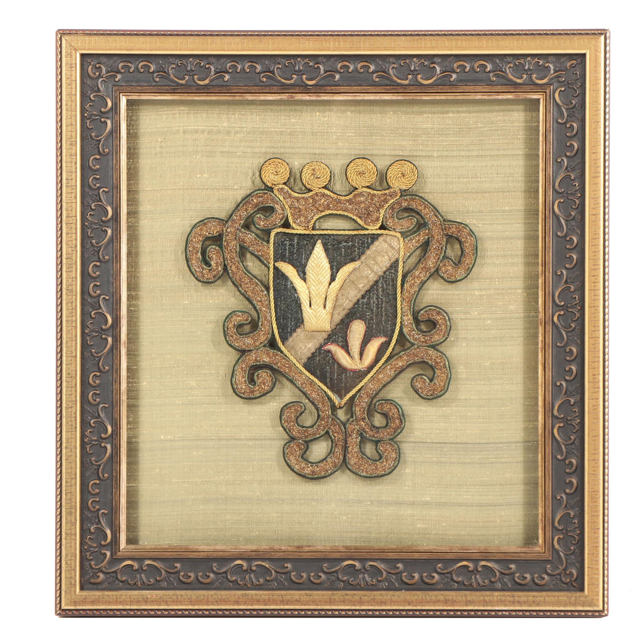 Coat of Arms Textile in Shadowbox Frame