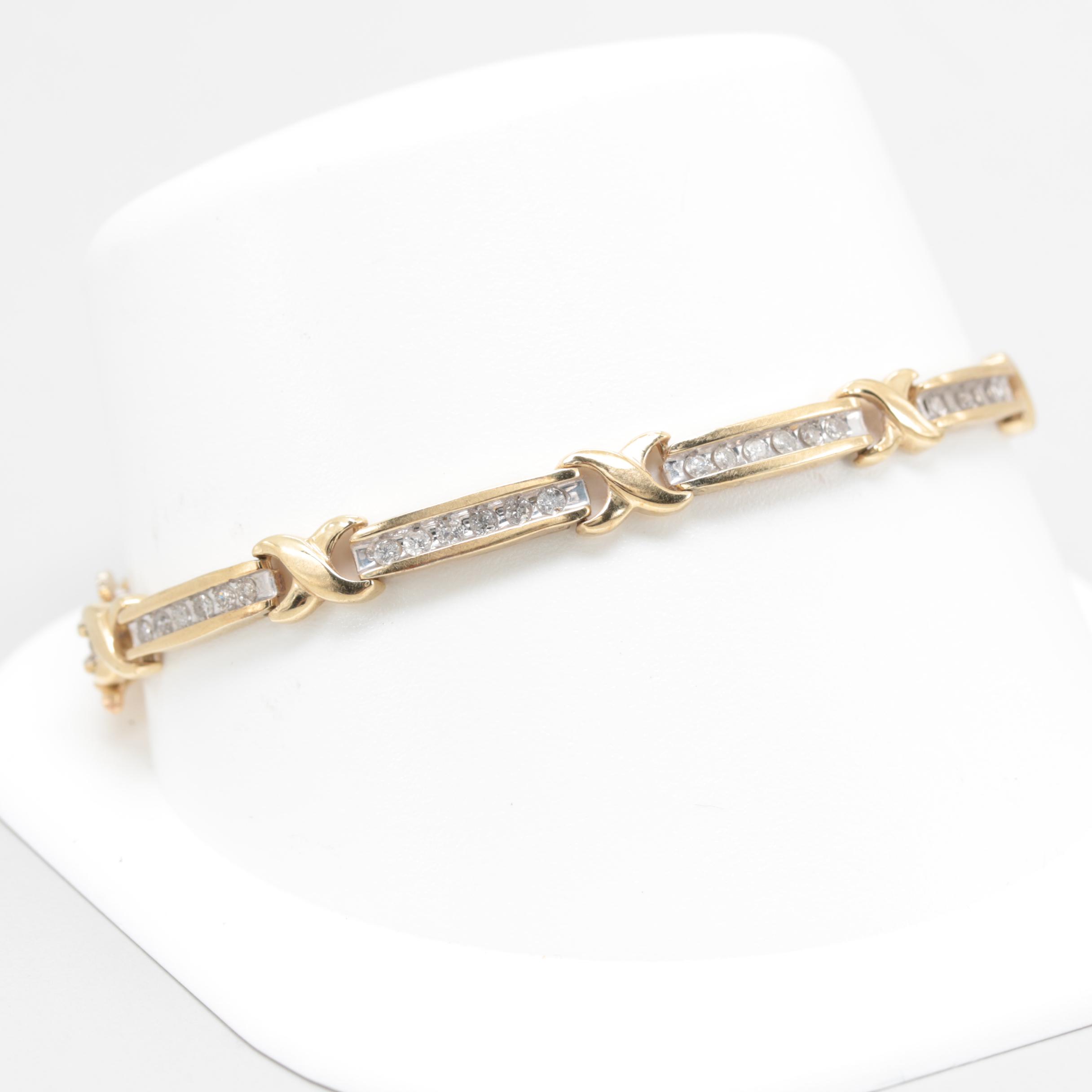 10K Yellow Gold Diamond Bracelet