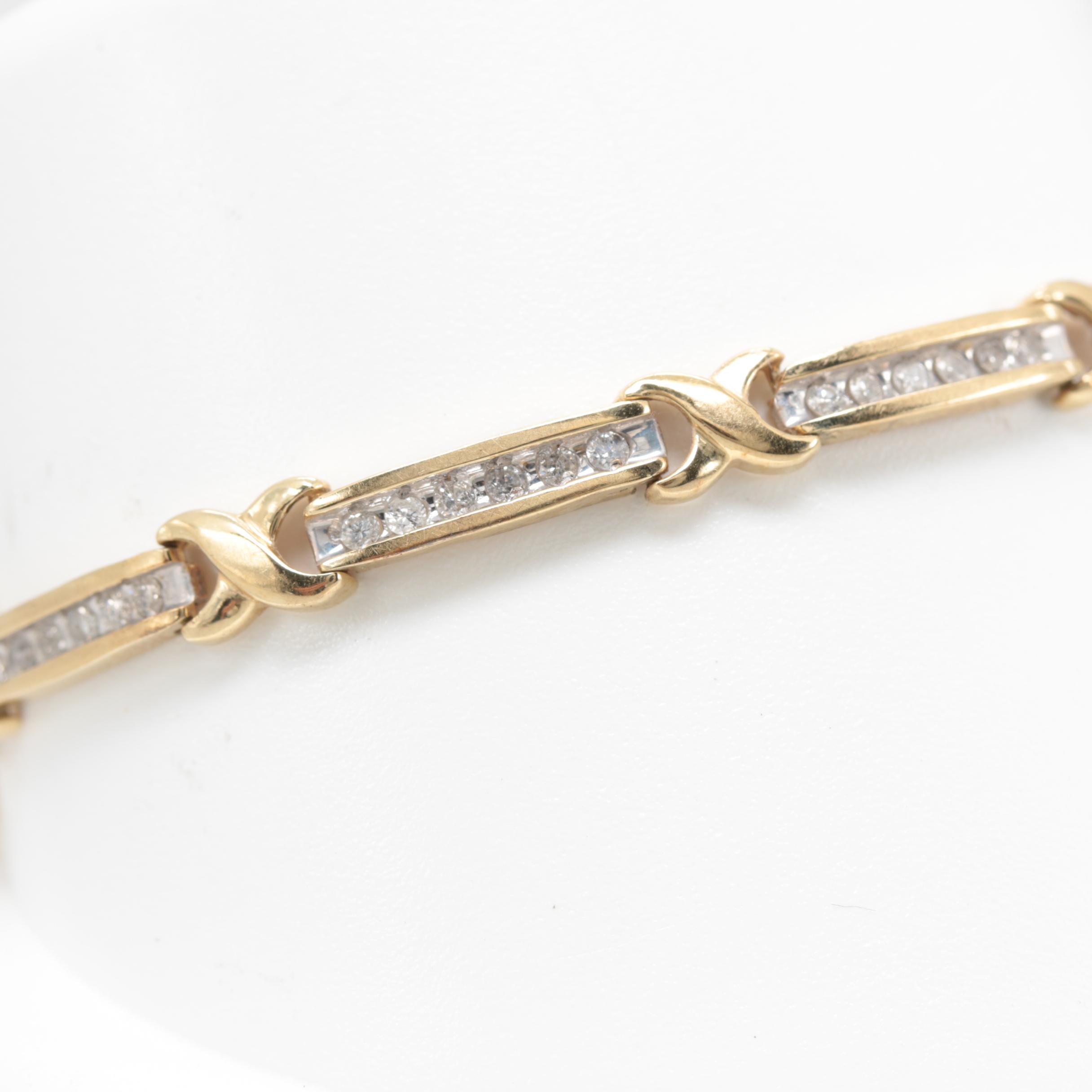 10K Yellow Gold Diamond Bracelet