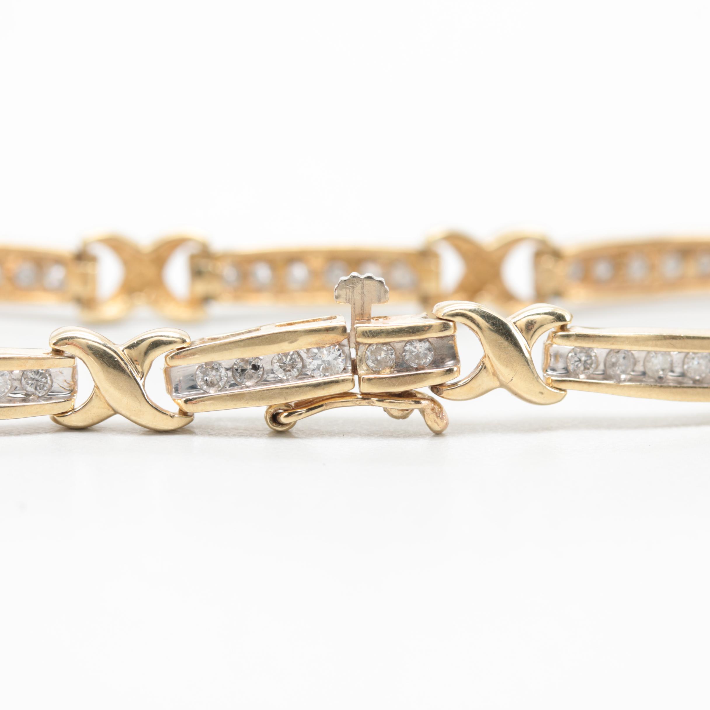 10K Yellow Gold Diamond Bracelet