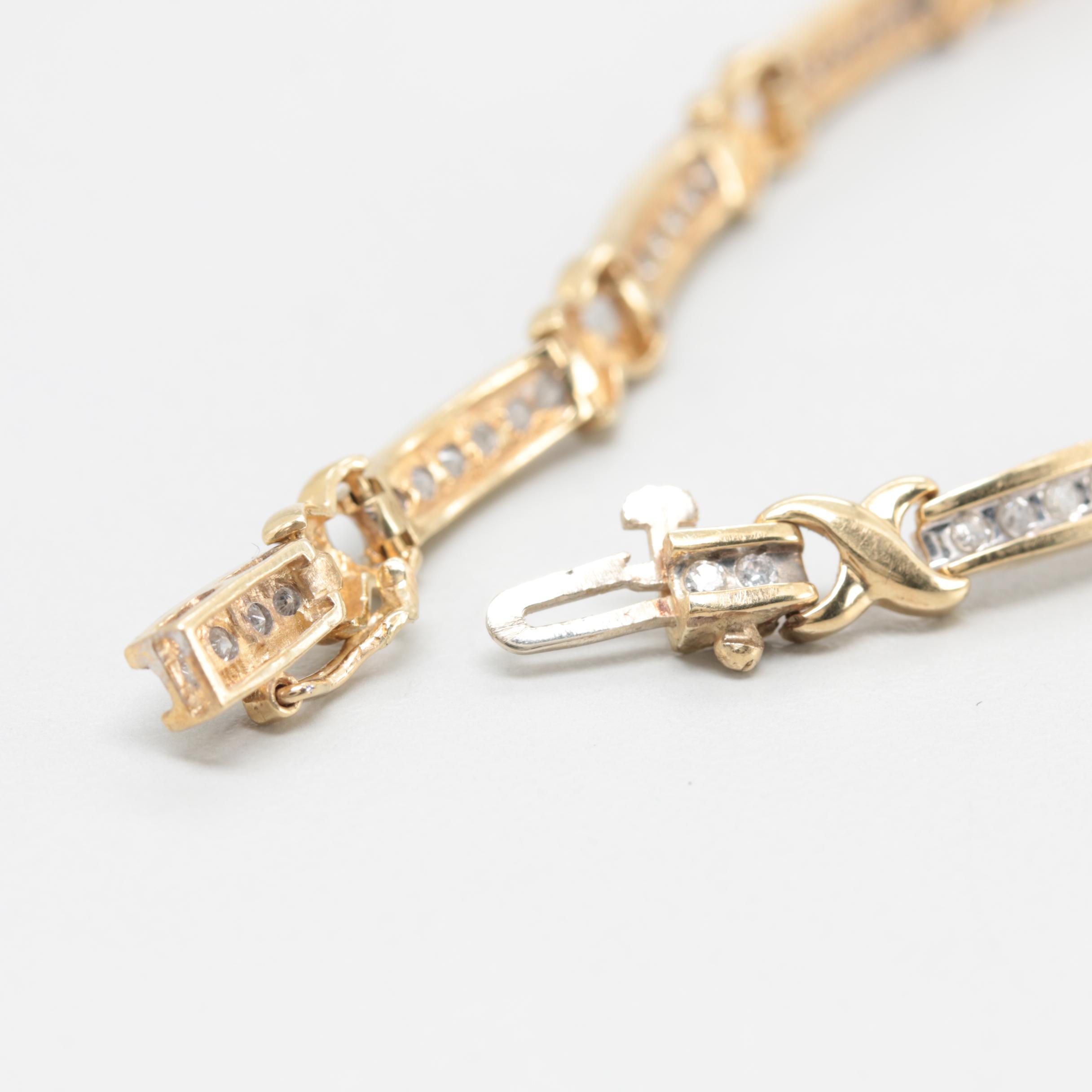 10K Yellow Gold Diamond Bracelet