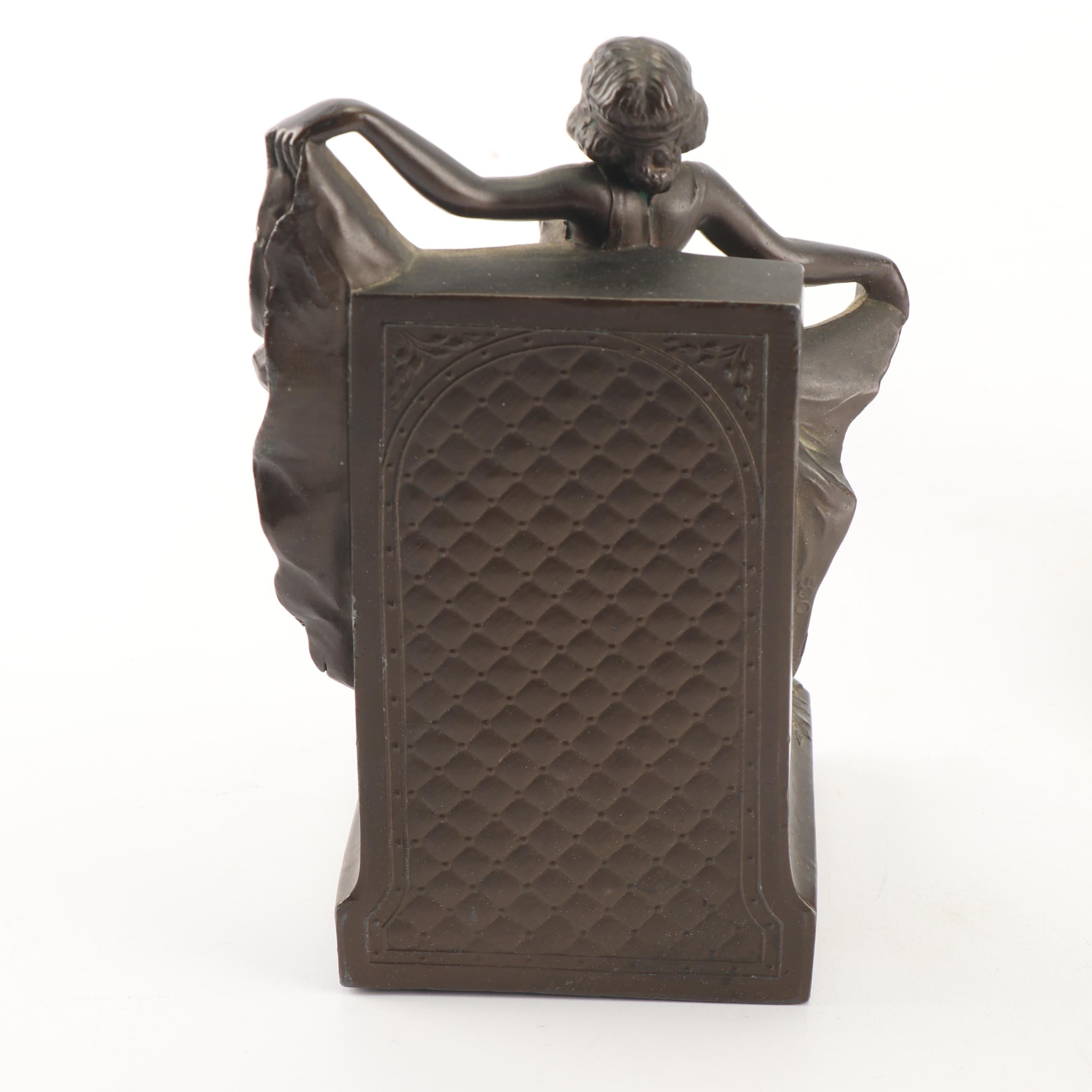 Art Deco "Loie Fuller" Bronze Clad Spelter Bookends