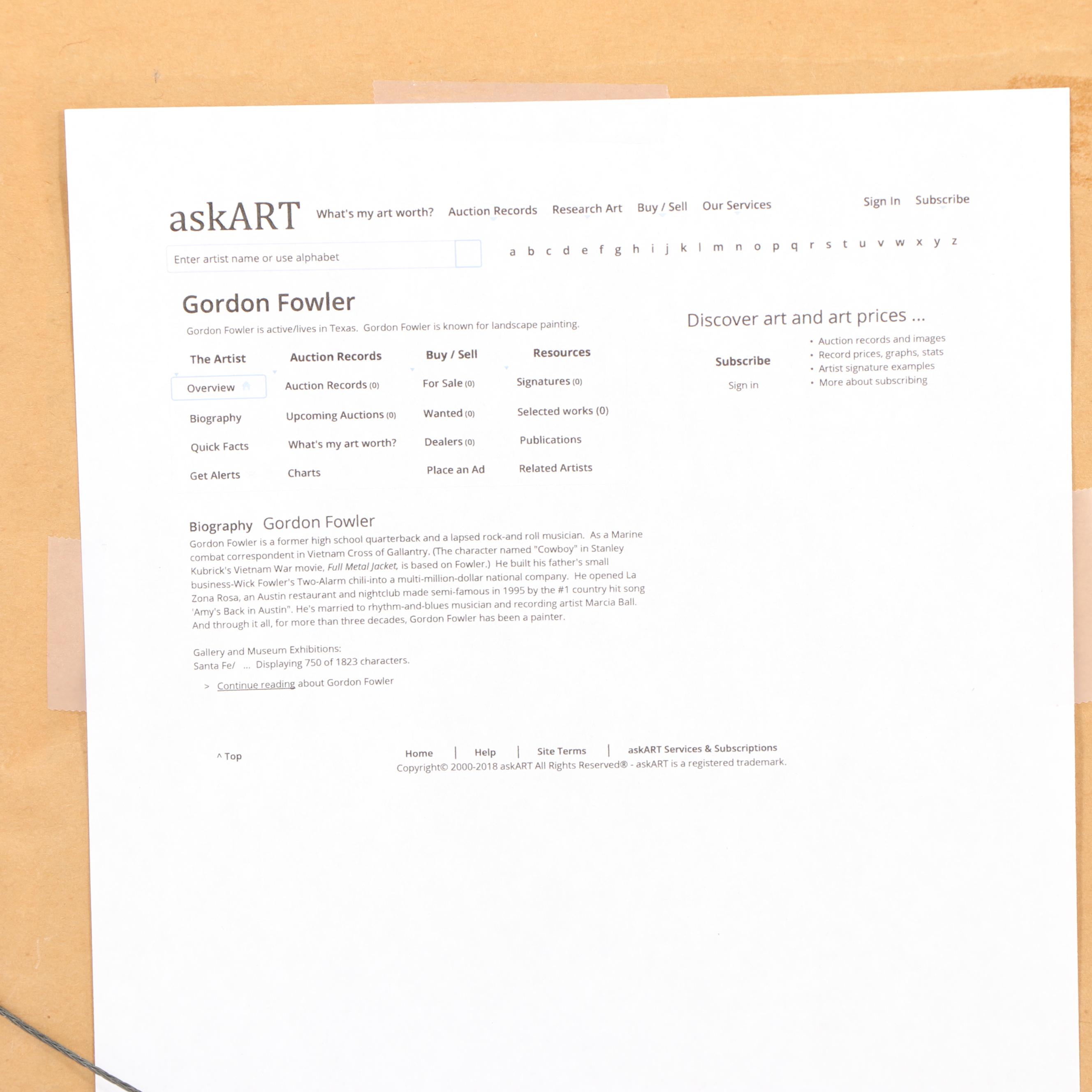 Gordon Fowler Landscape Oil Painting