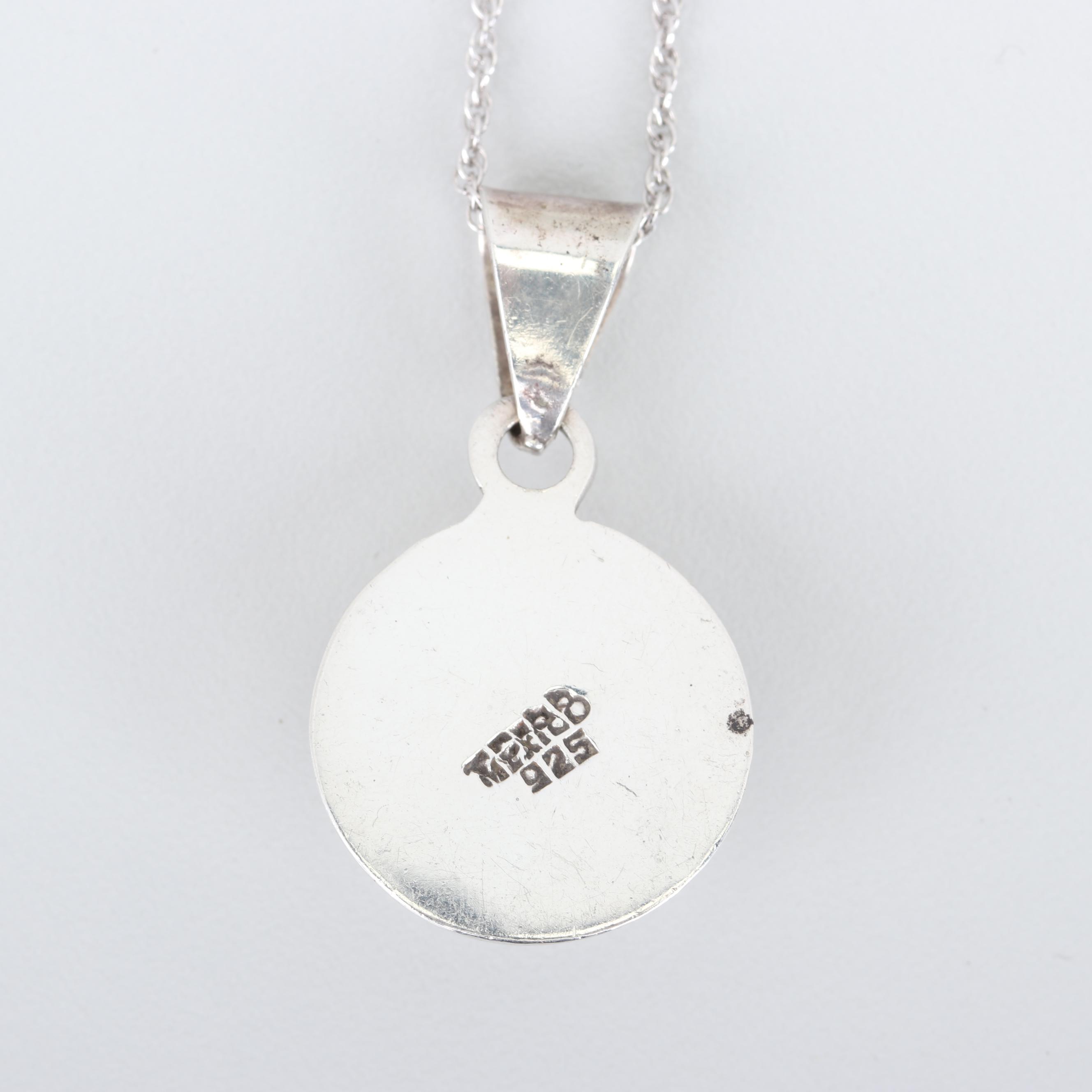 Sterling Silver Black Onyx Earrings and Pendant Necklace