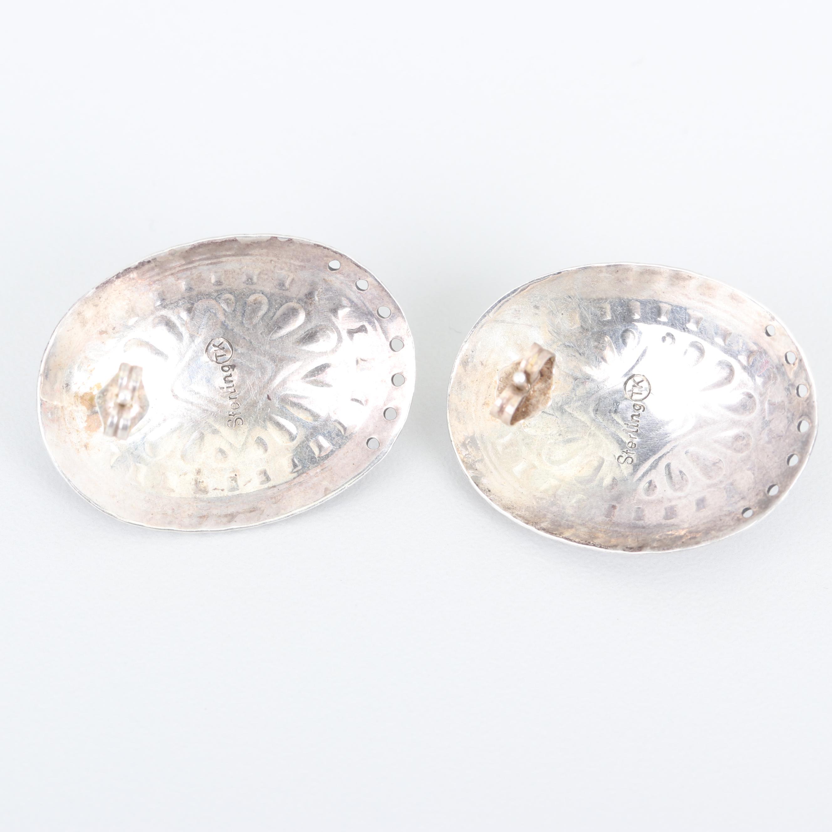 Sterling Silver Black Onyx Earrings and Pendant Necklace