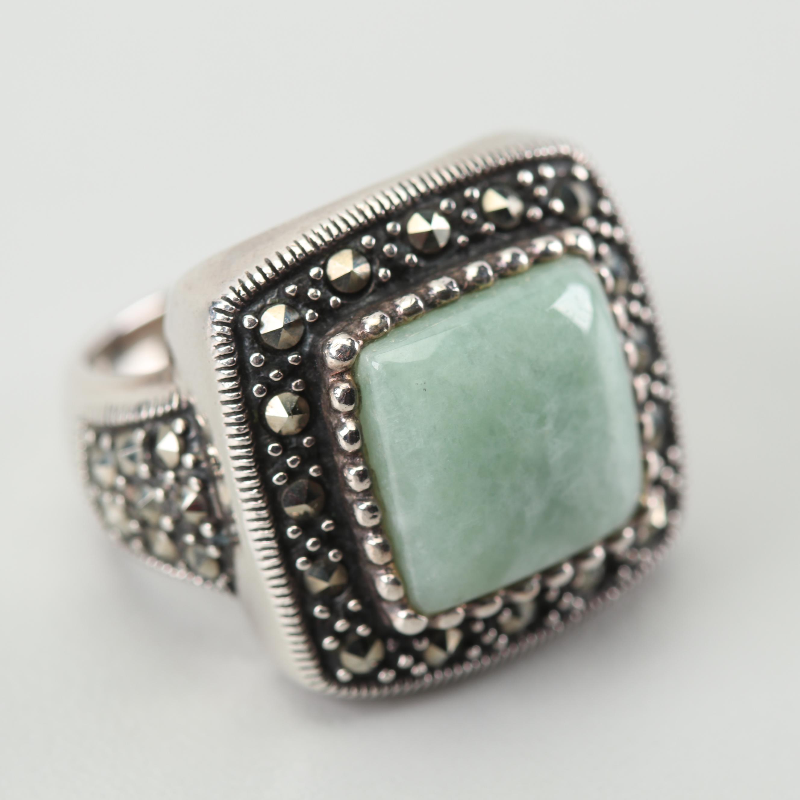 Sterling Silver Turquoise and Jadeite Jade Rings