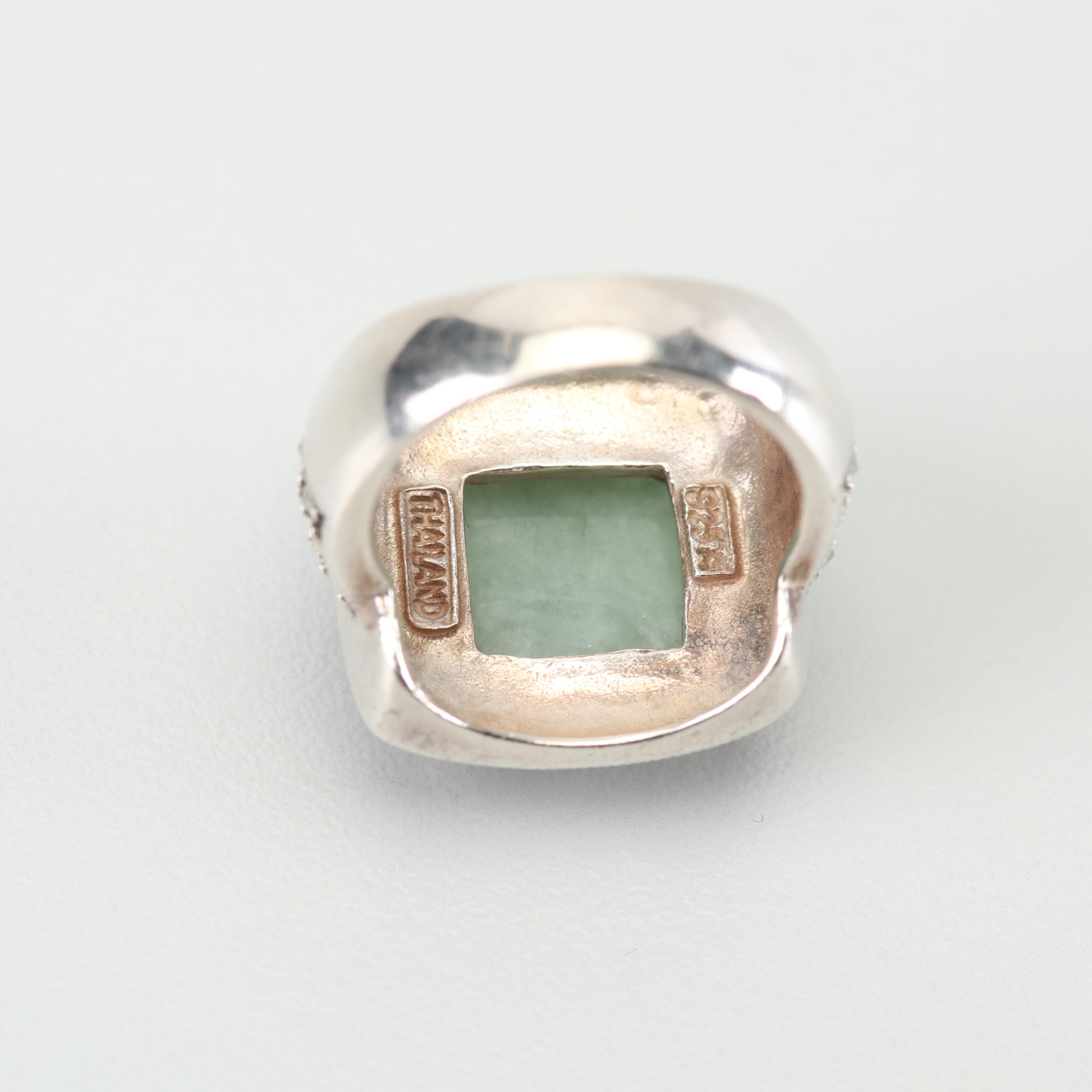 Sterling Silver Turquoise and Jadeite Jade Rings