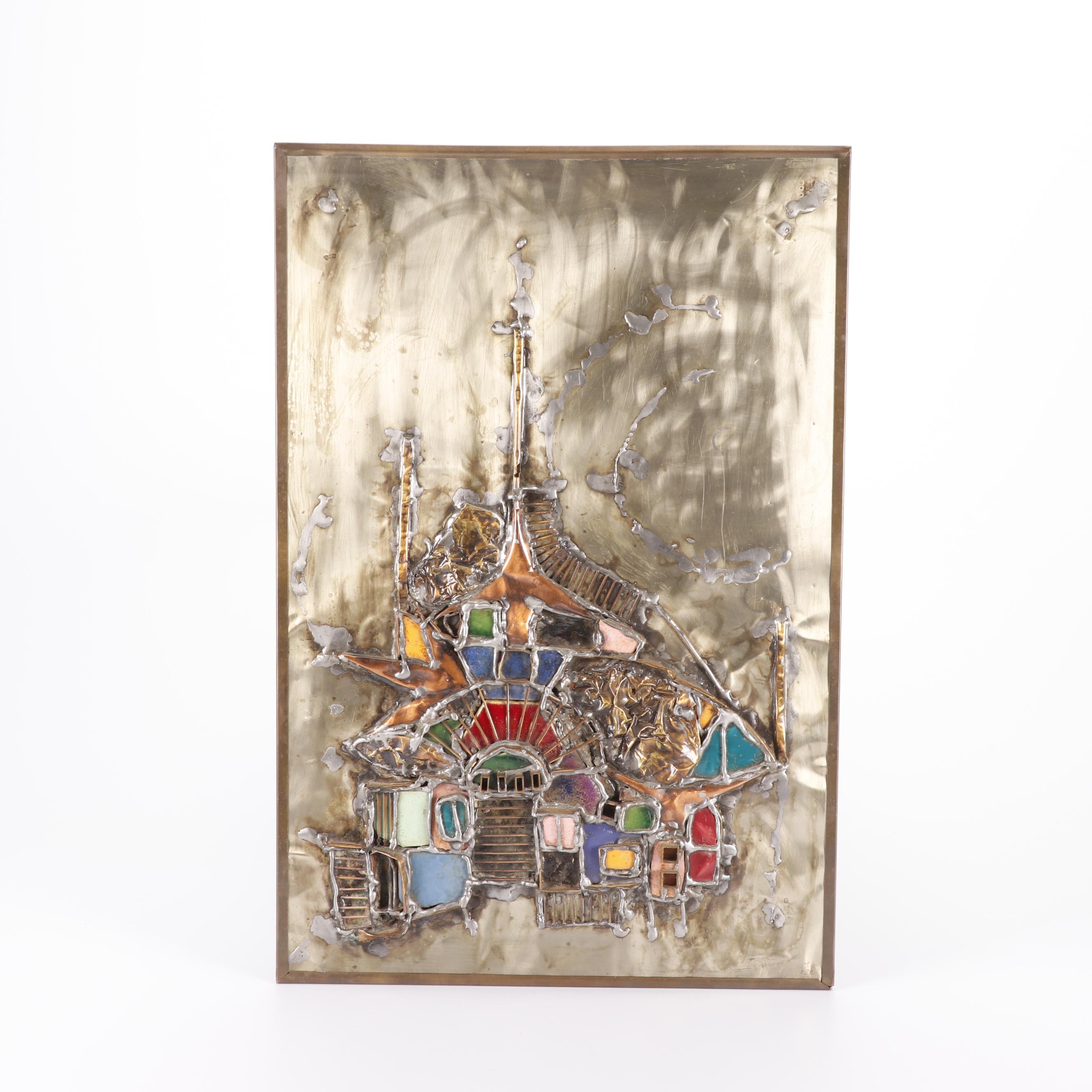 Rivka Eliav Mixed Media Panel "Jerusalem"