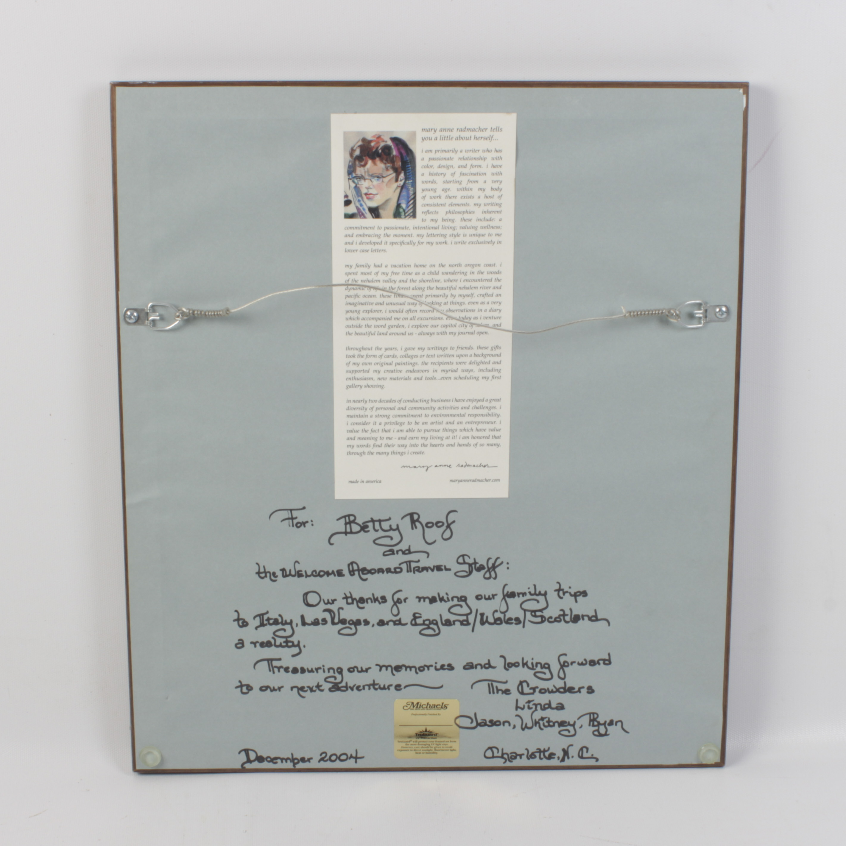 Mary Anne Radmacher "Travel" Mixed Media Color Lithograph