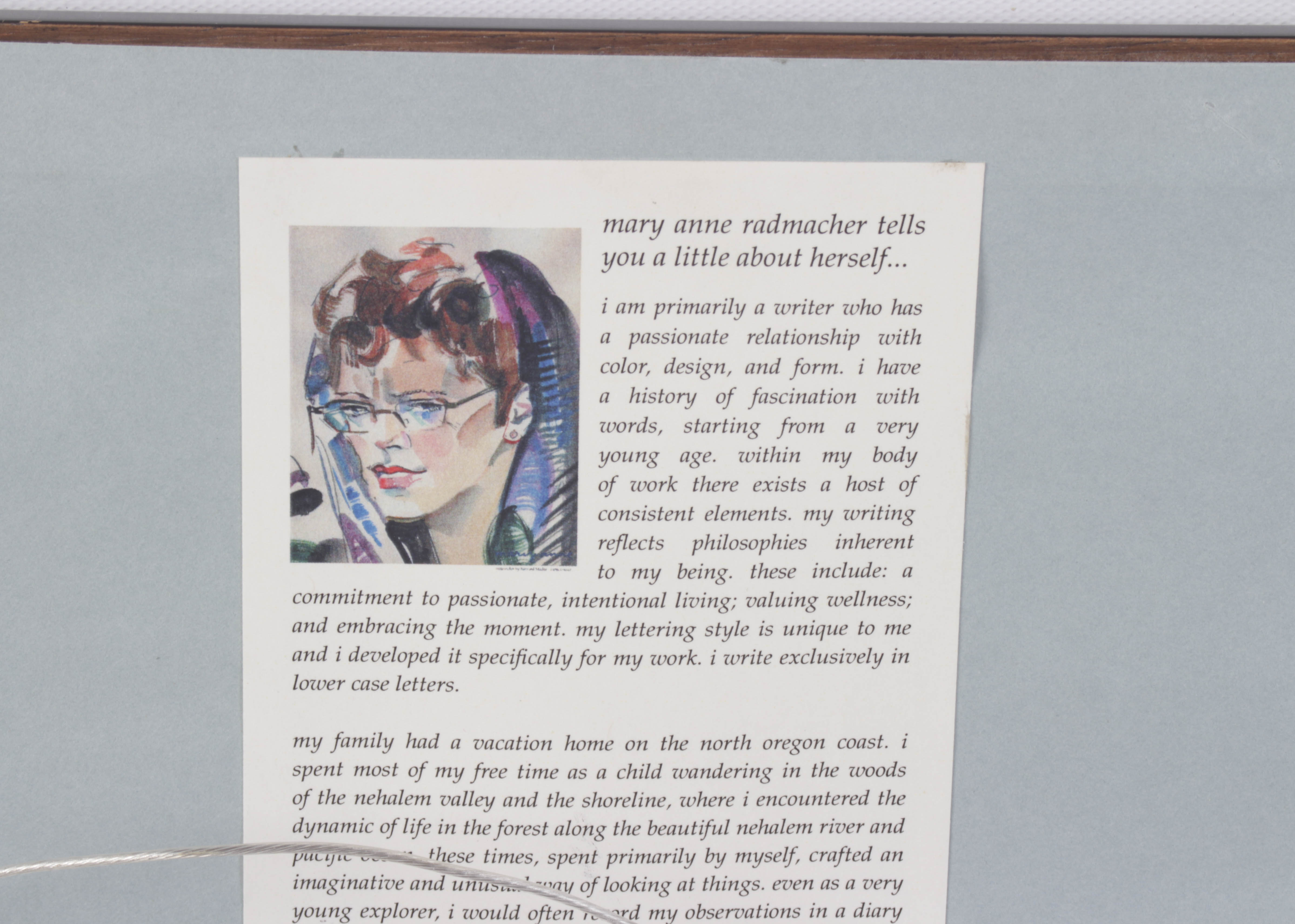 Mary Anne Radmacher "Travel" Mixed Media Color Lithograph