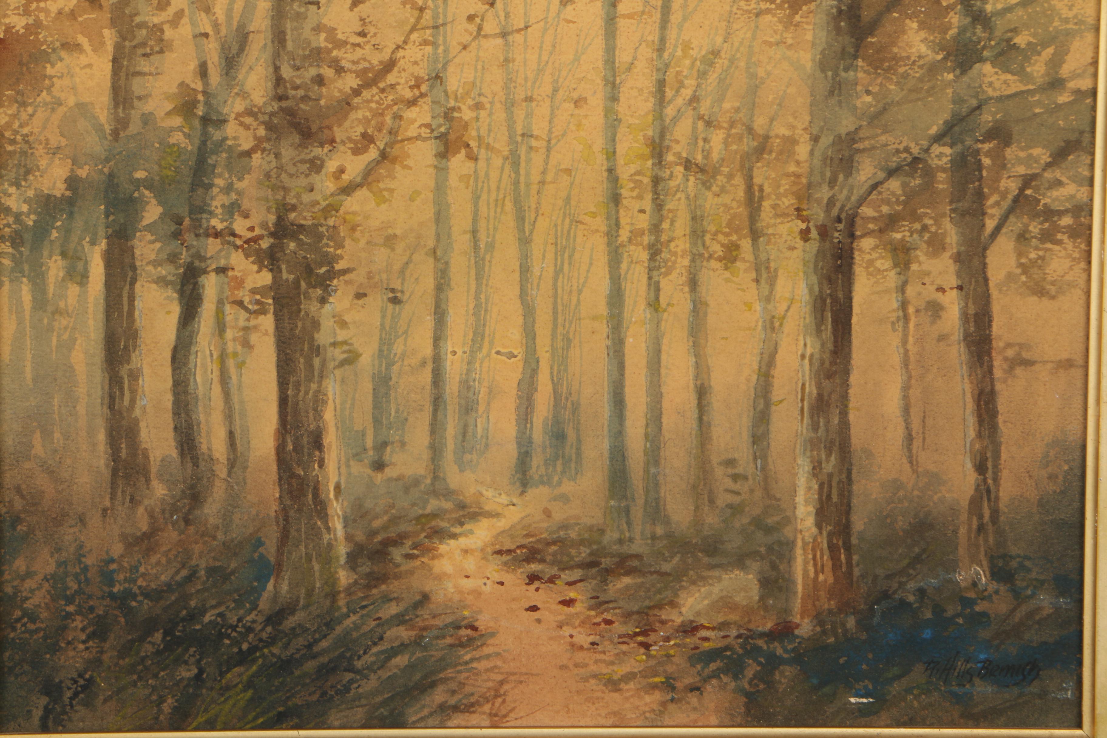 R. Hills Bemish Watercolor Painting