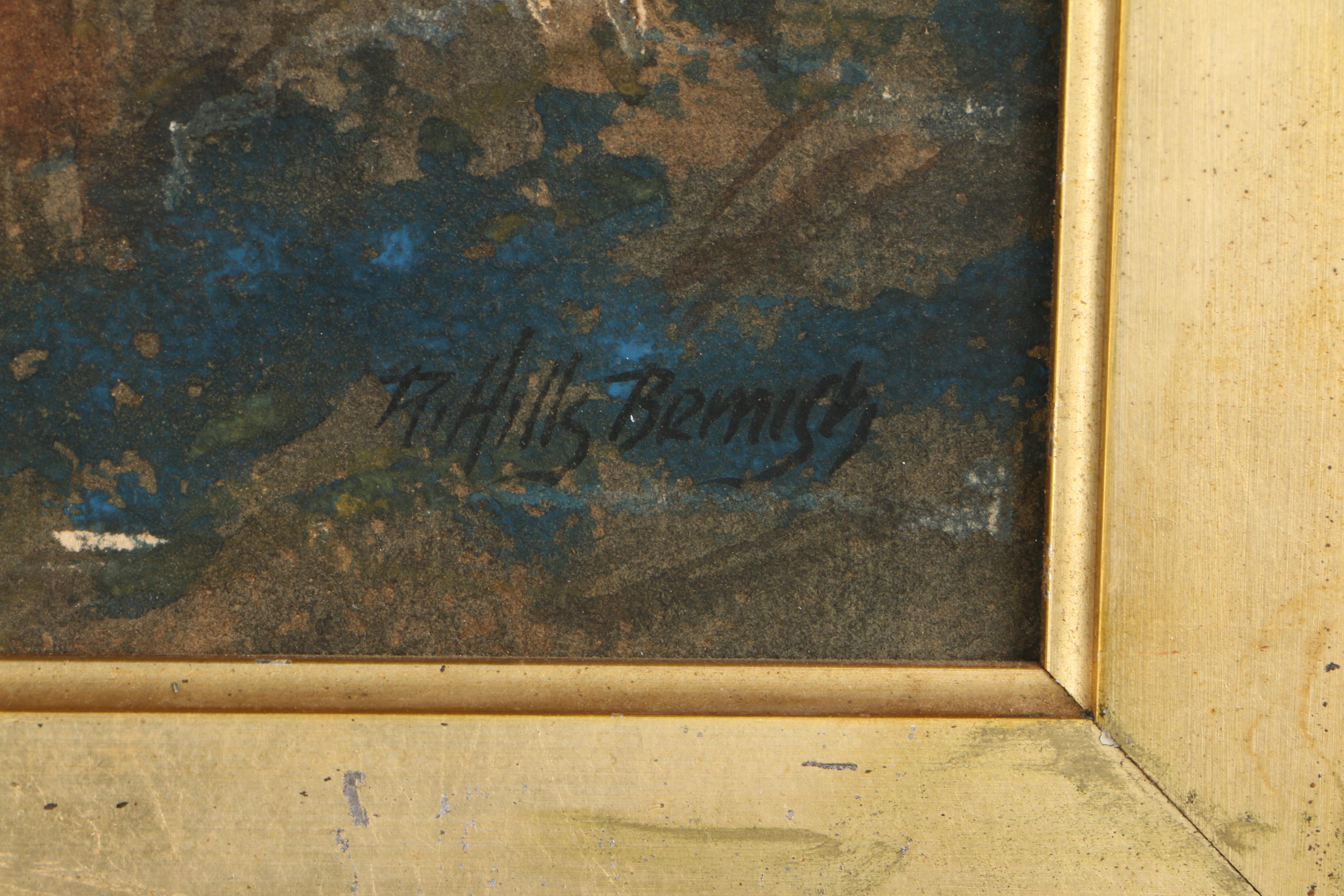 R. Hills Bemish Watercolor Painting