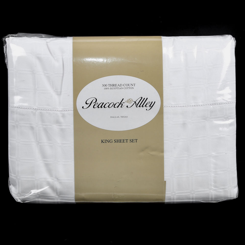 Peacock Alley King-Size Egyptian Cotton "Quadrille" Sheet Set
