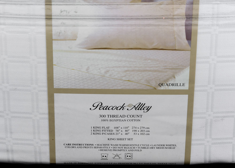 Peacock Alley King-Size Egyptian Cotton "Quadrille" Sheet Set