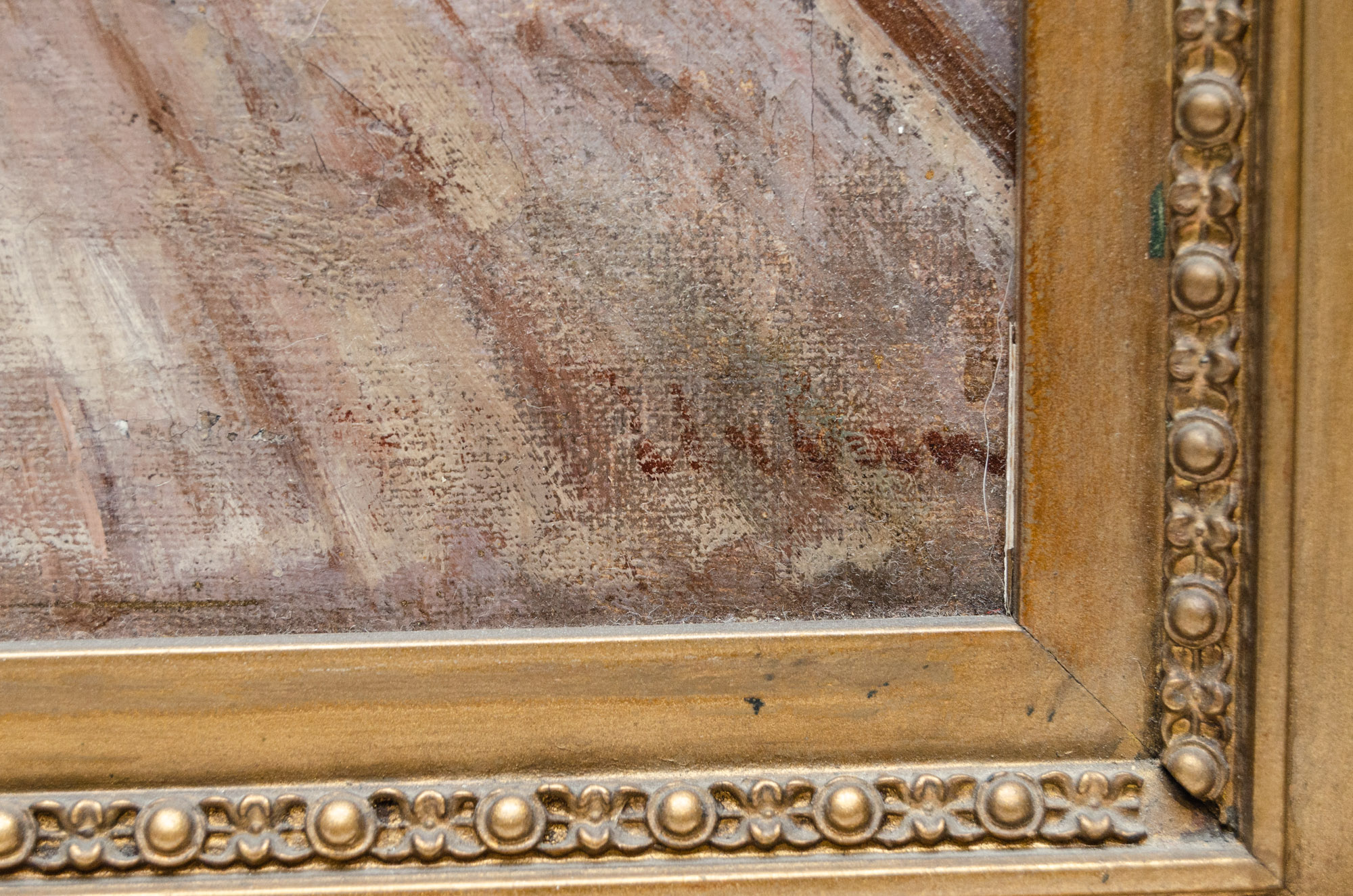 F. G. Urban Oil Painting of Dutch Harbor Scene