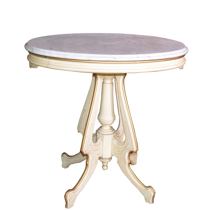 Eastlake Style Painted Wood Lamp Table, 20th Century