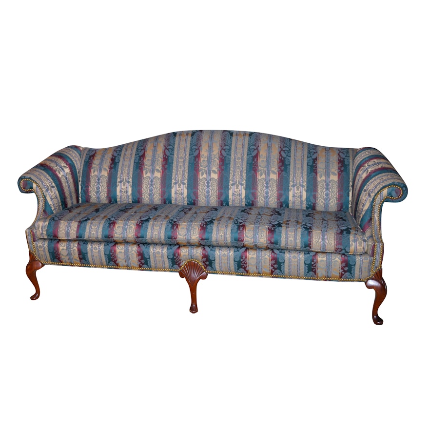 Queen Anne Style Camel Back Sofa, 20th Century