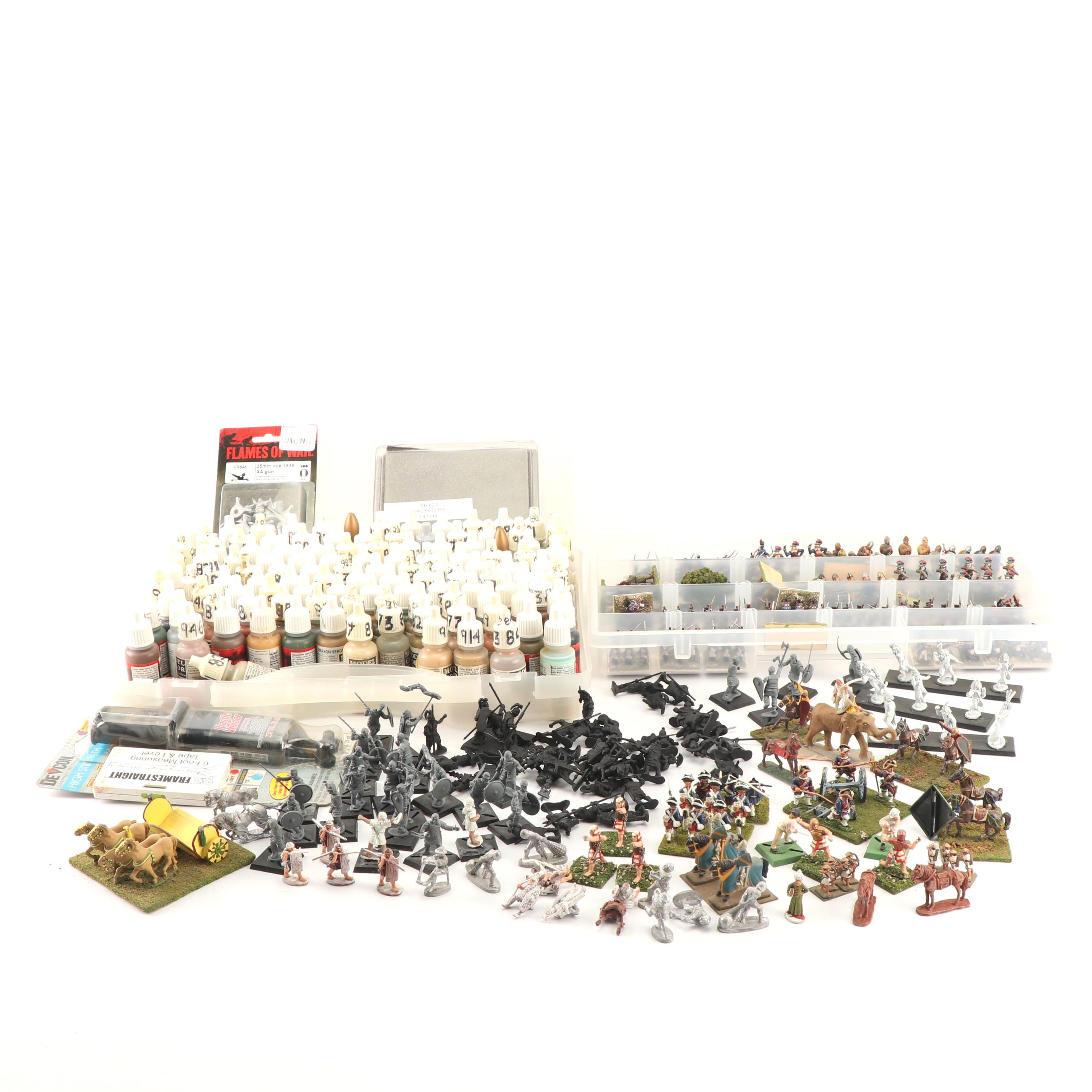 Miniature Painted Soldiers with Hobby Supplies