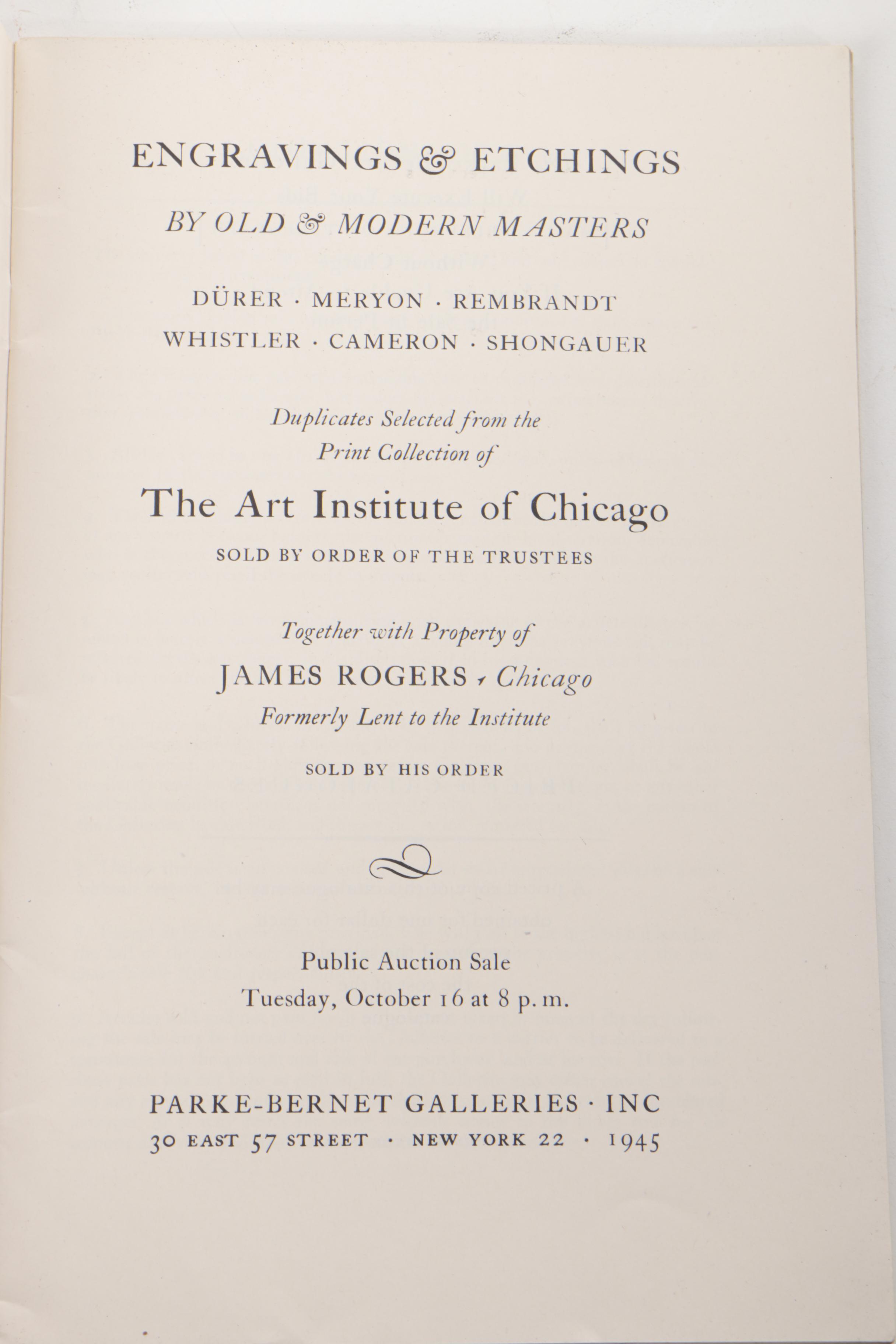 Vintage Art Auction Catalogs