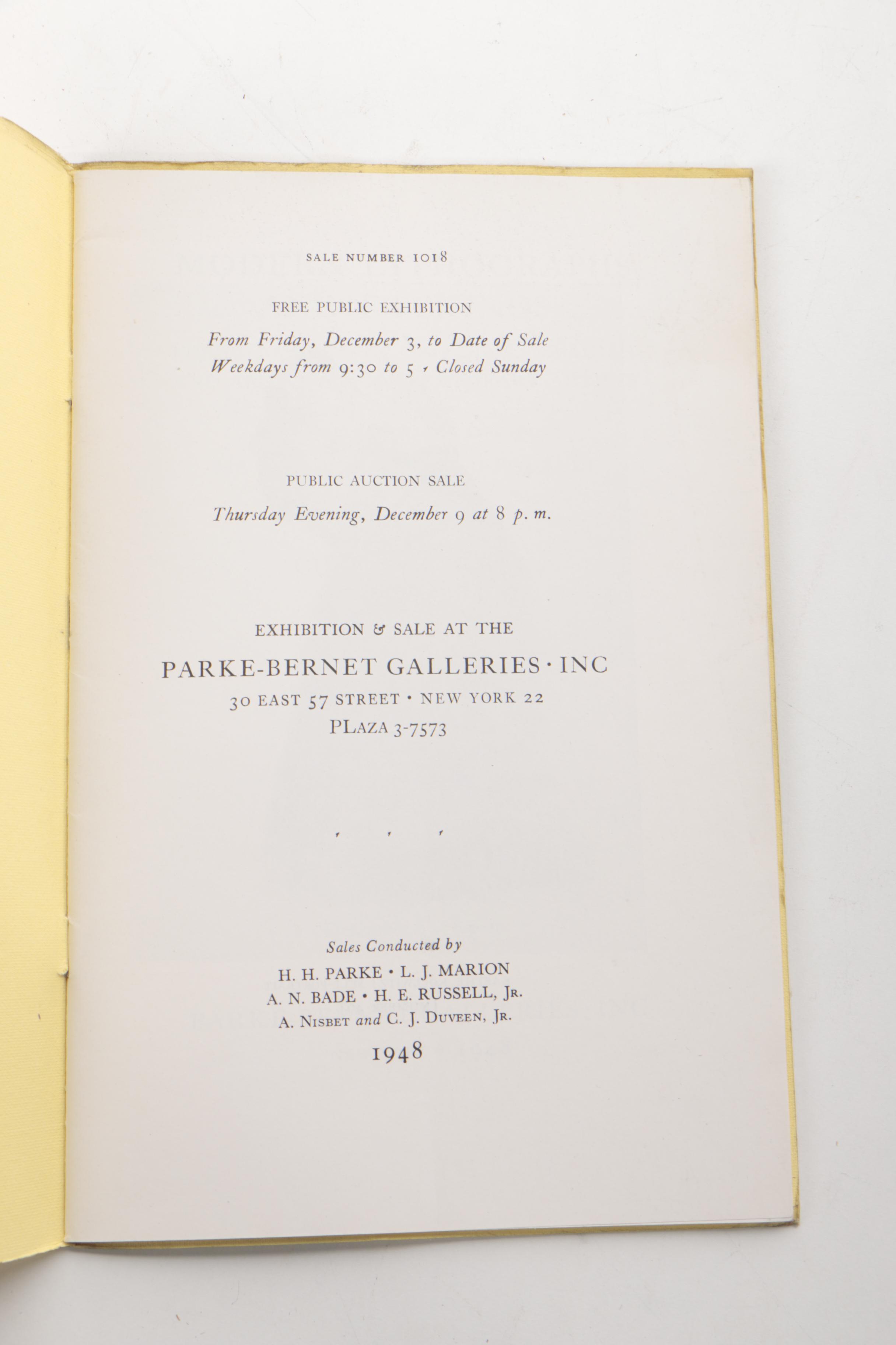 Vintage Art Auction Catalogs