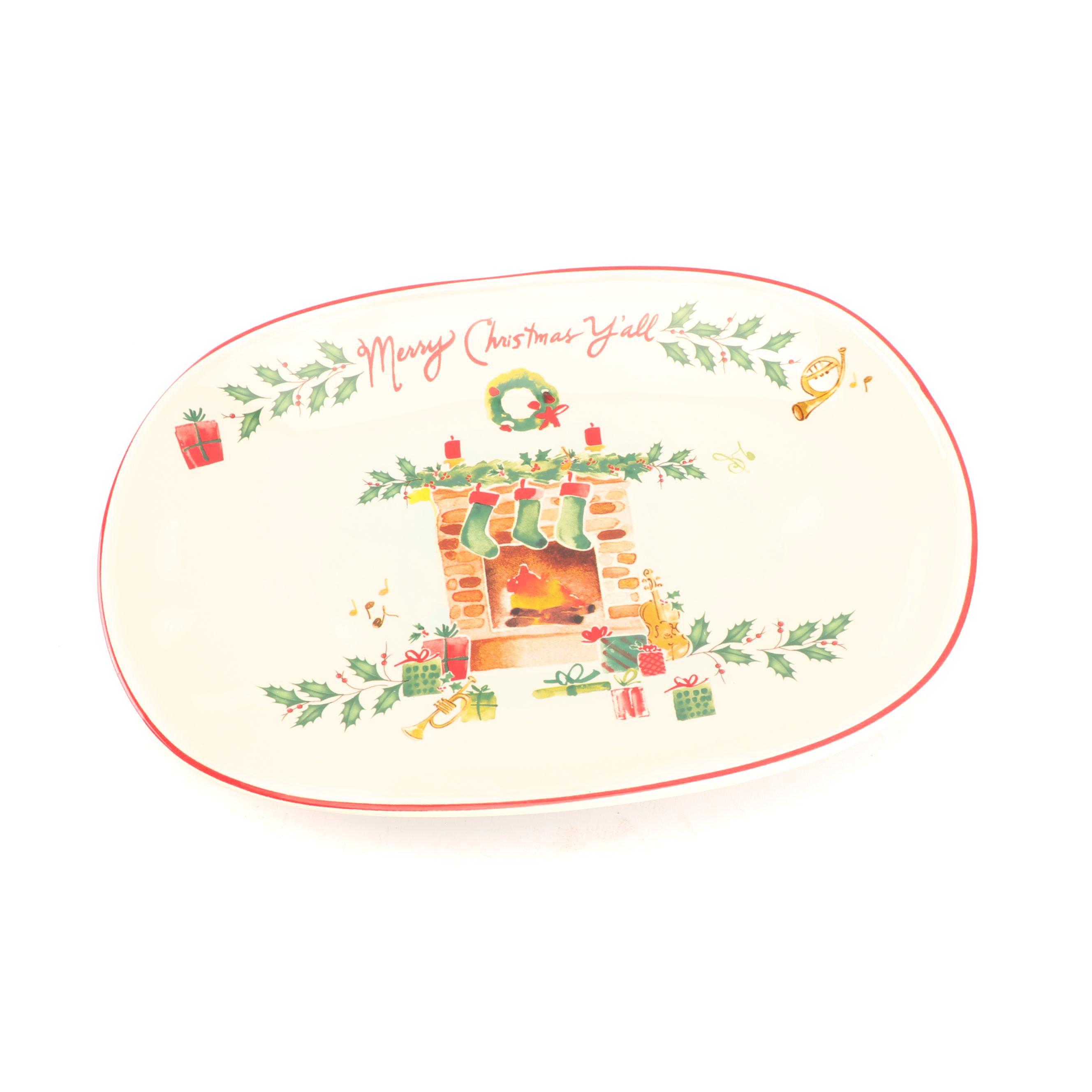Lenox "Merry Christmas Ya'll" Ceramic Serving Platter