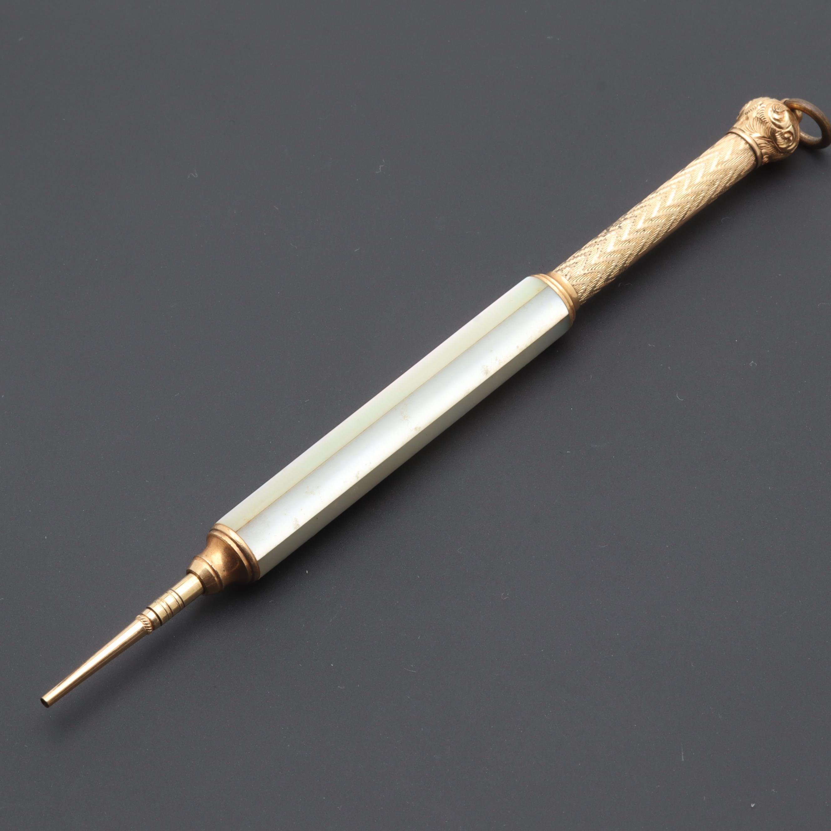 Vintage Gold Tone Mother of Pearl Pen