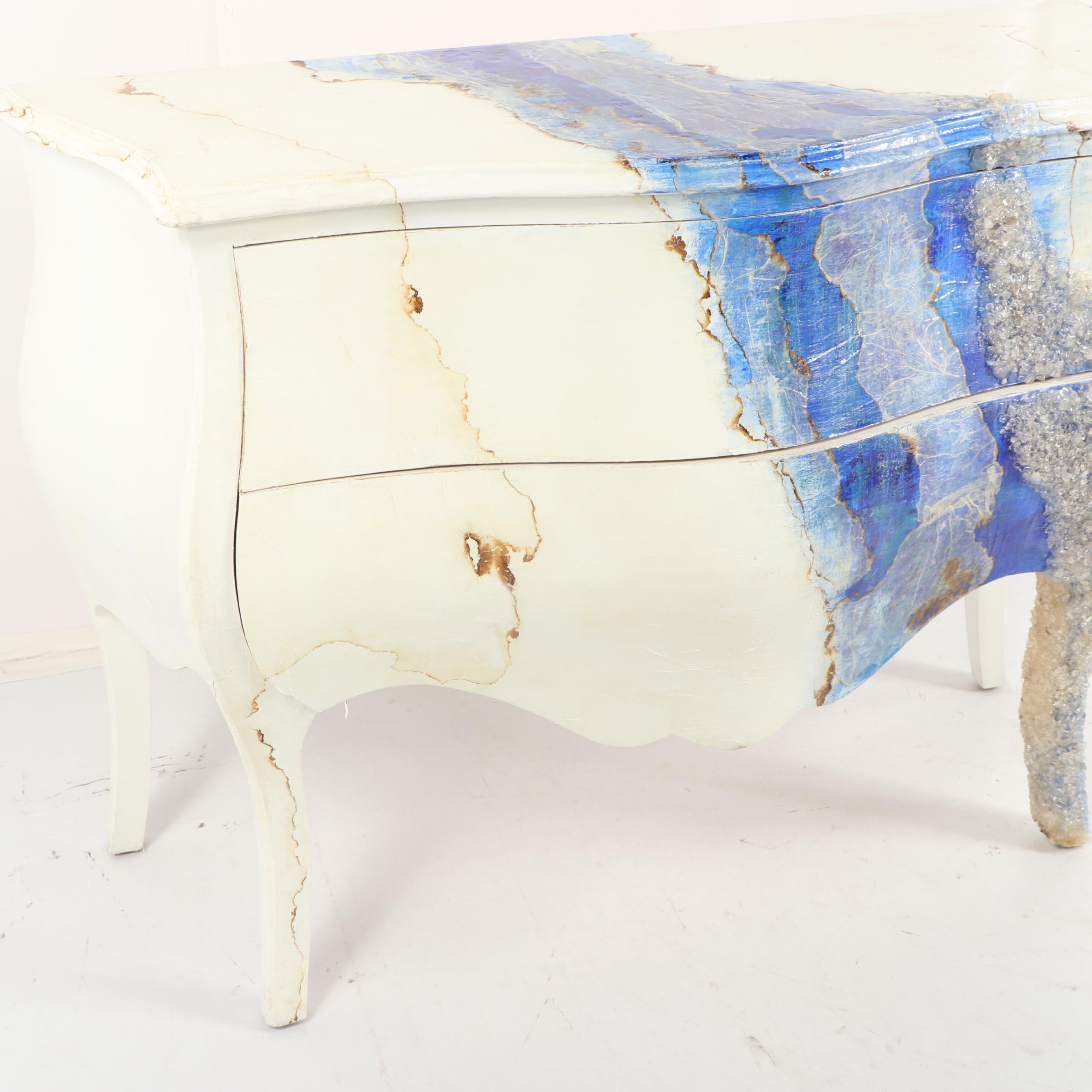 Contemporary Painted Bombe Chest