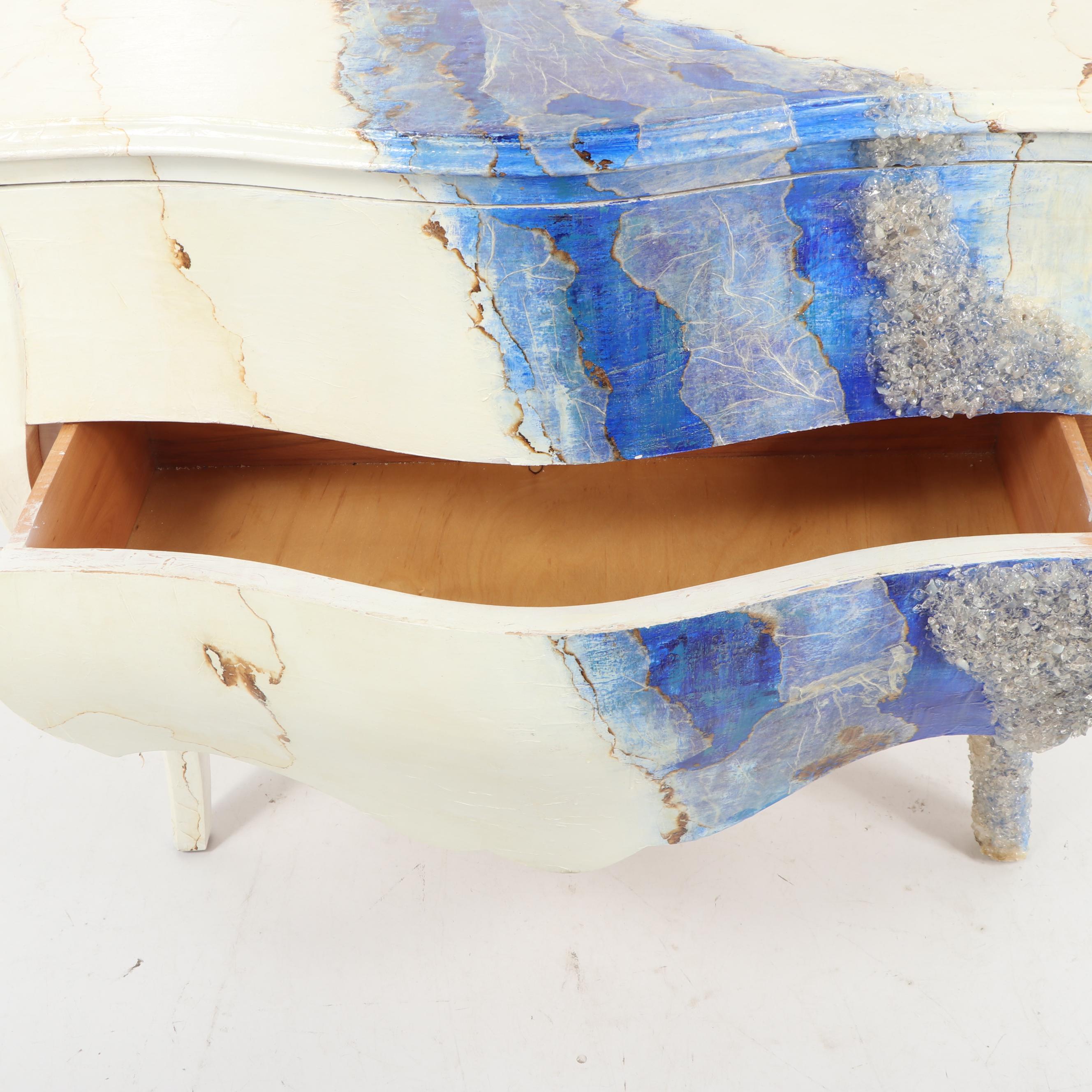 Contemporary Painted Bombe Chest